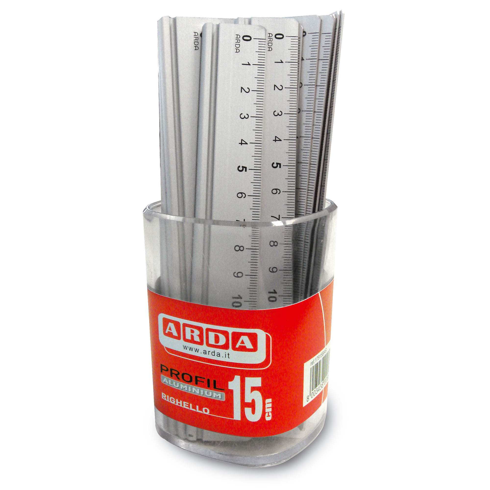 Barattolo 15 righelli - 15cm - alluminio - …