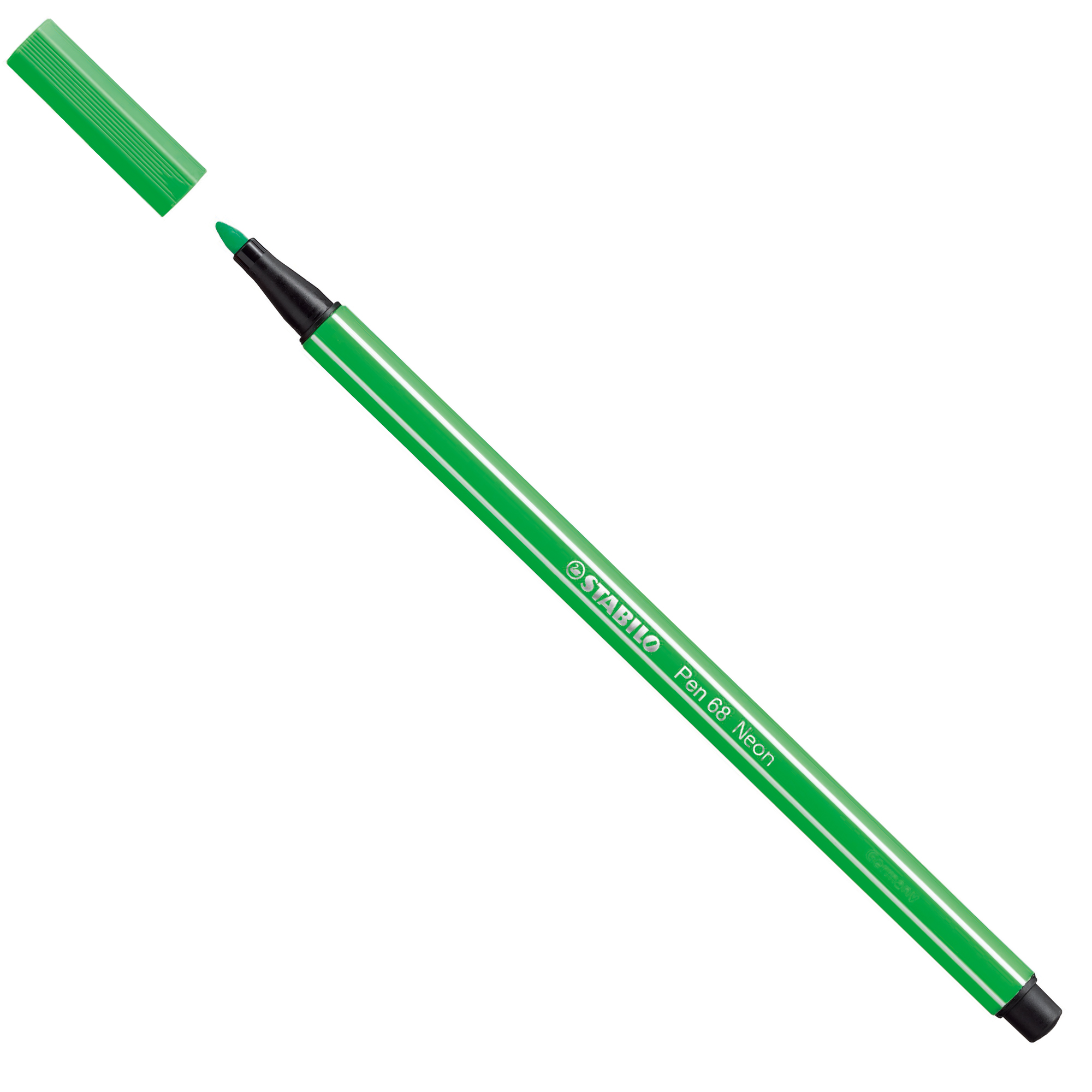 STABILO Pen 68 - Penna punta in fibra - verde fluorescente - inchiostro base acqua - 1 mm - medio