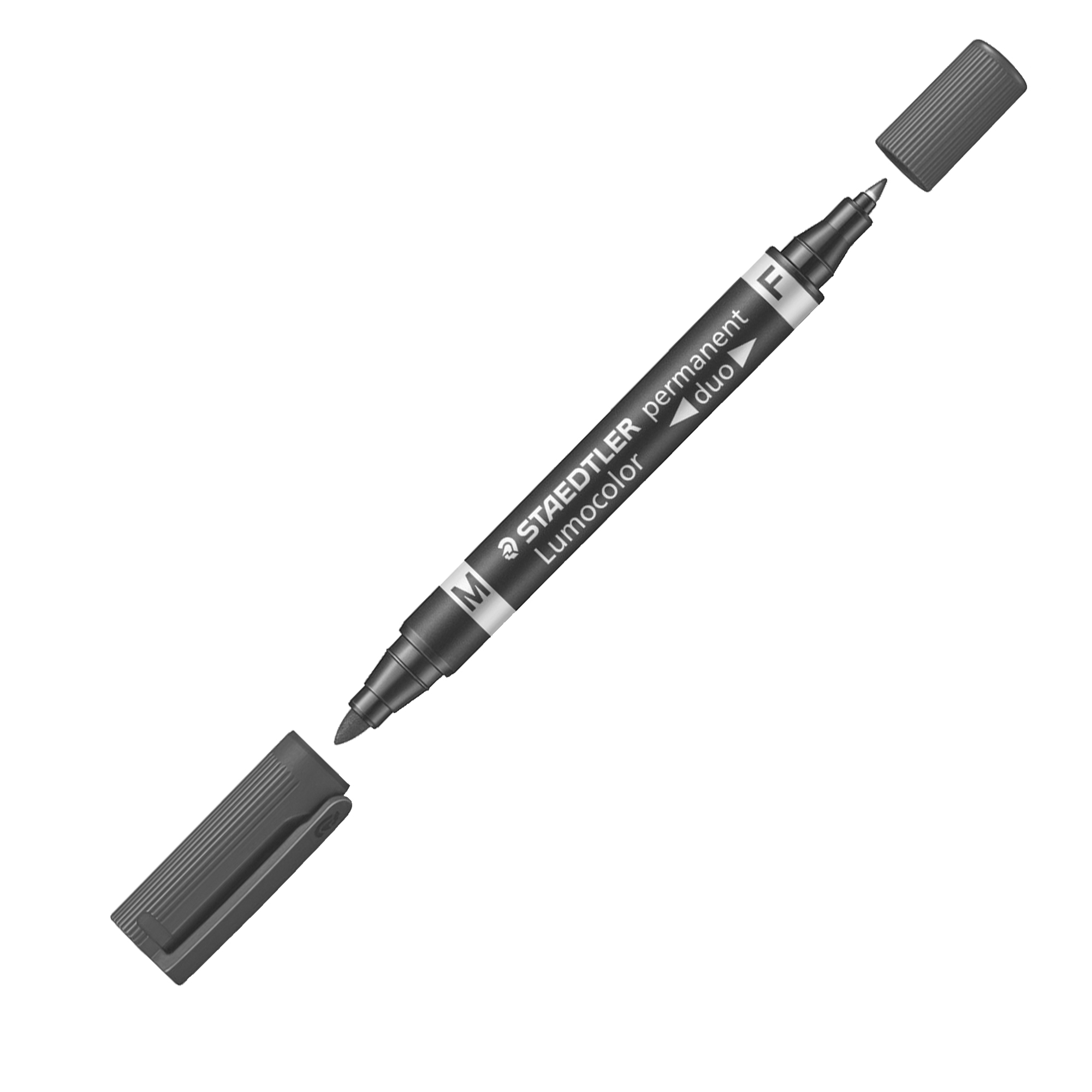 STAEDTLER Lumocolor duo - Pennarello a due punte - permanente - nero - 1.5 mm / 0.6 mm - medio / fine