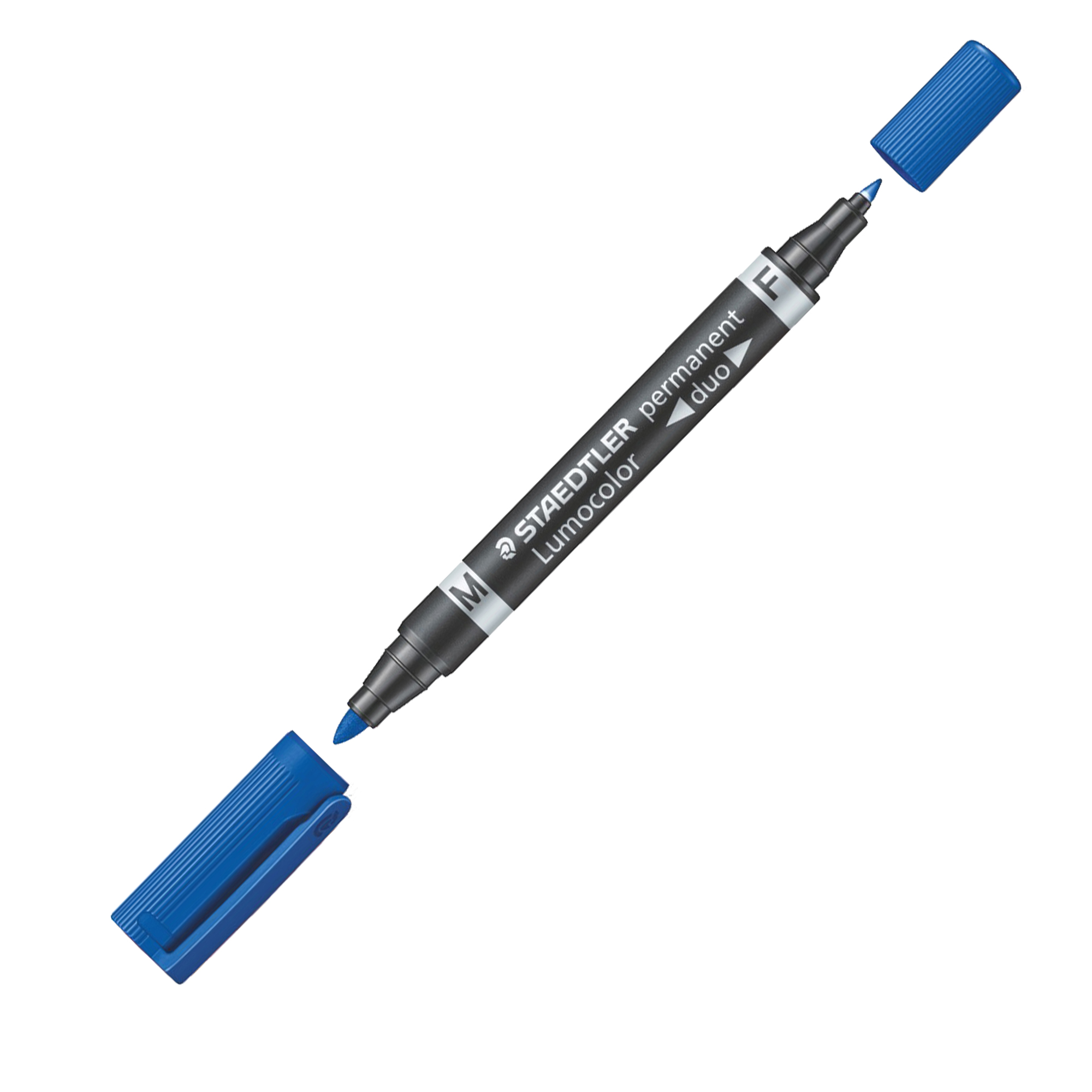 STAEDTLER Lumocolor duo - Pennarello a due punte - permanente - blu - 1.5 mm / 0.6 mm - medio / fine