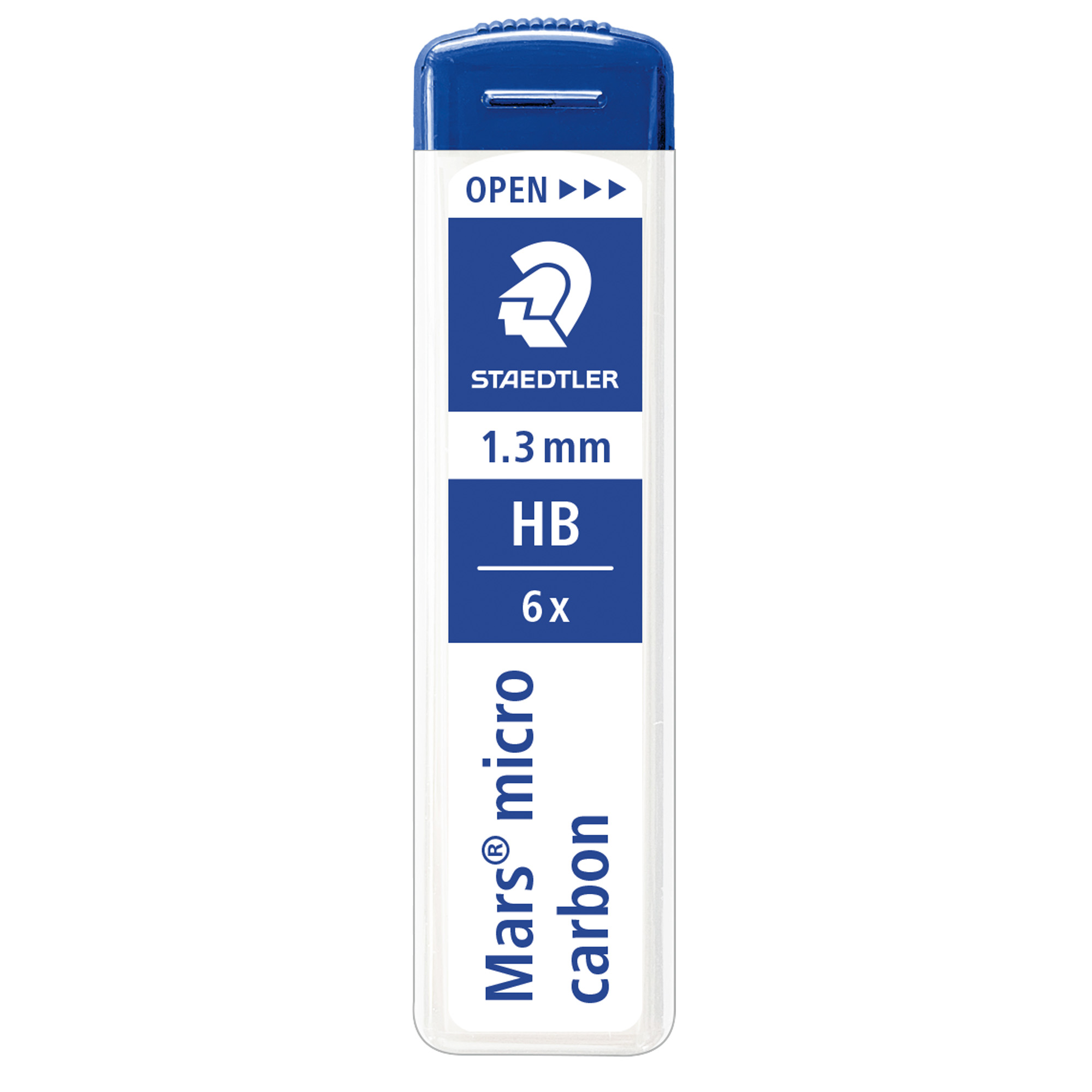 STAEDTLER Mars micro carbon - Mina per matita - HB - nero jet - 1.3 mm (pacchetto di 6) - per graphite 760, 762, 764, 779