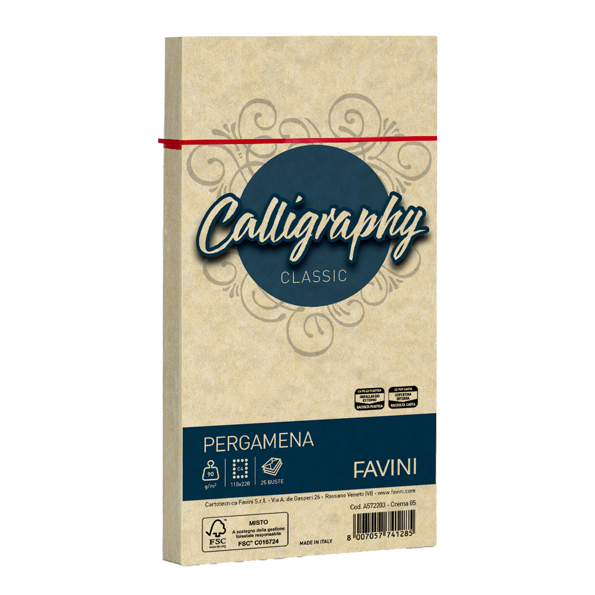 CF25BUSTE PERGAMENA 11X22 CREMA