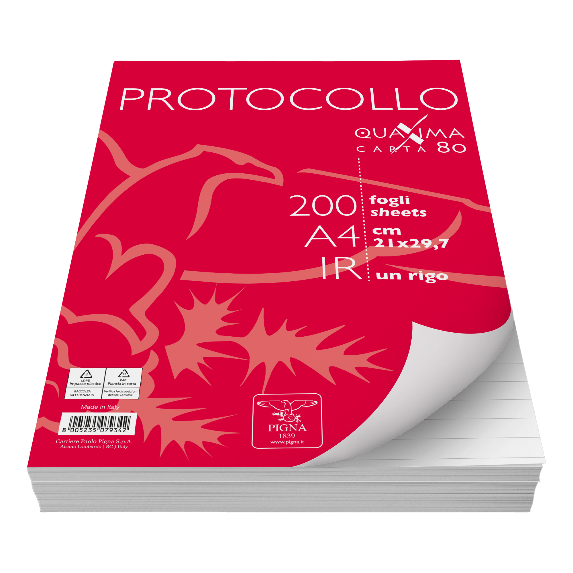 Fogli protocollo Quaxima - A4 - 1 rigo …