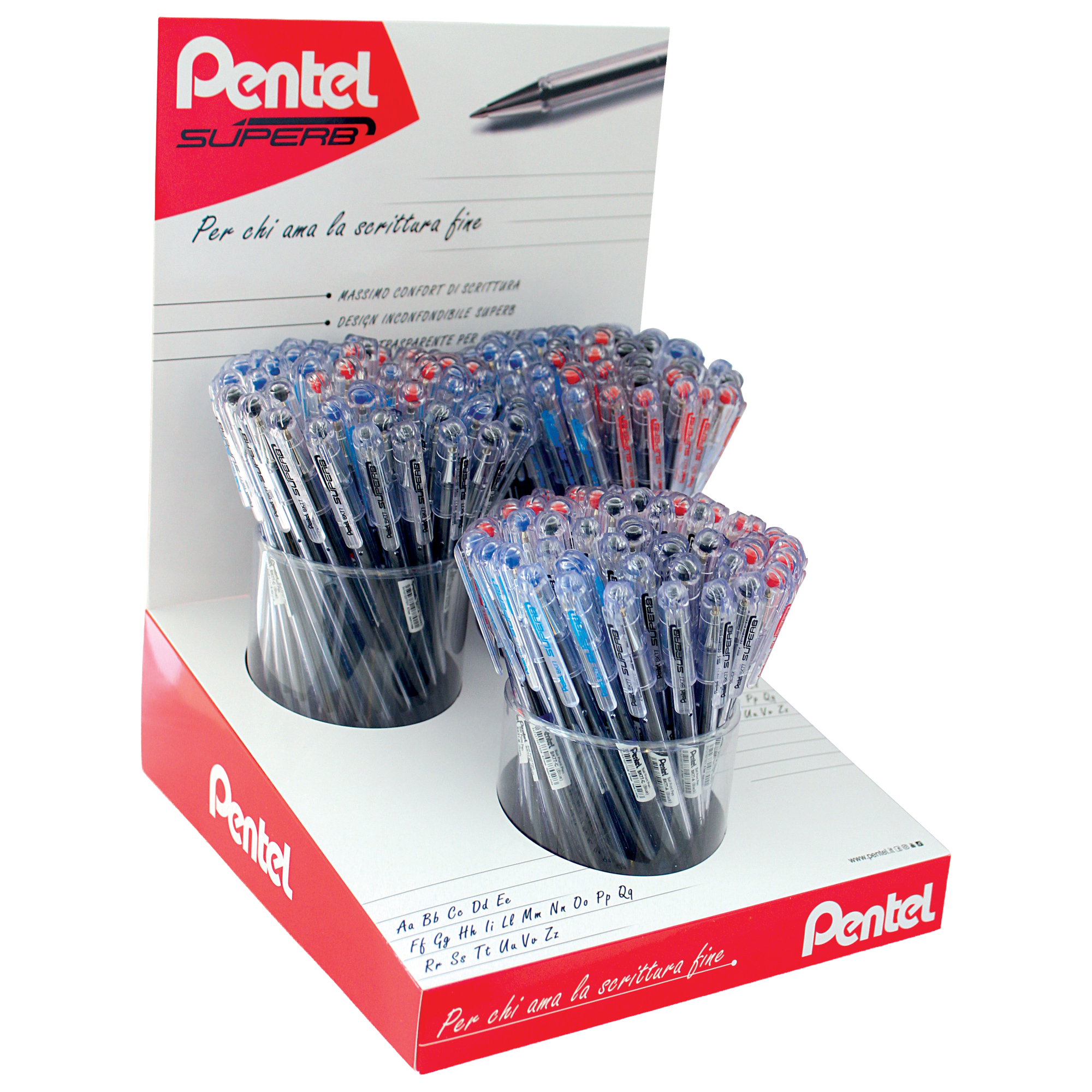 Penna sfera SuperB - colori assortiti (blu/rosso/nero) - …