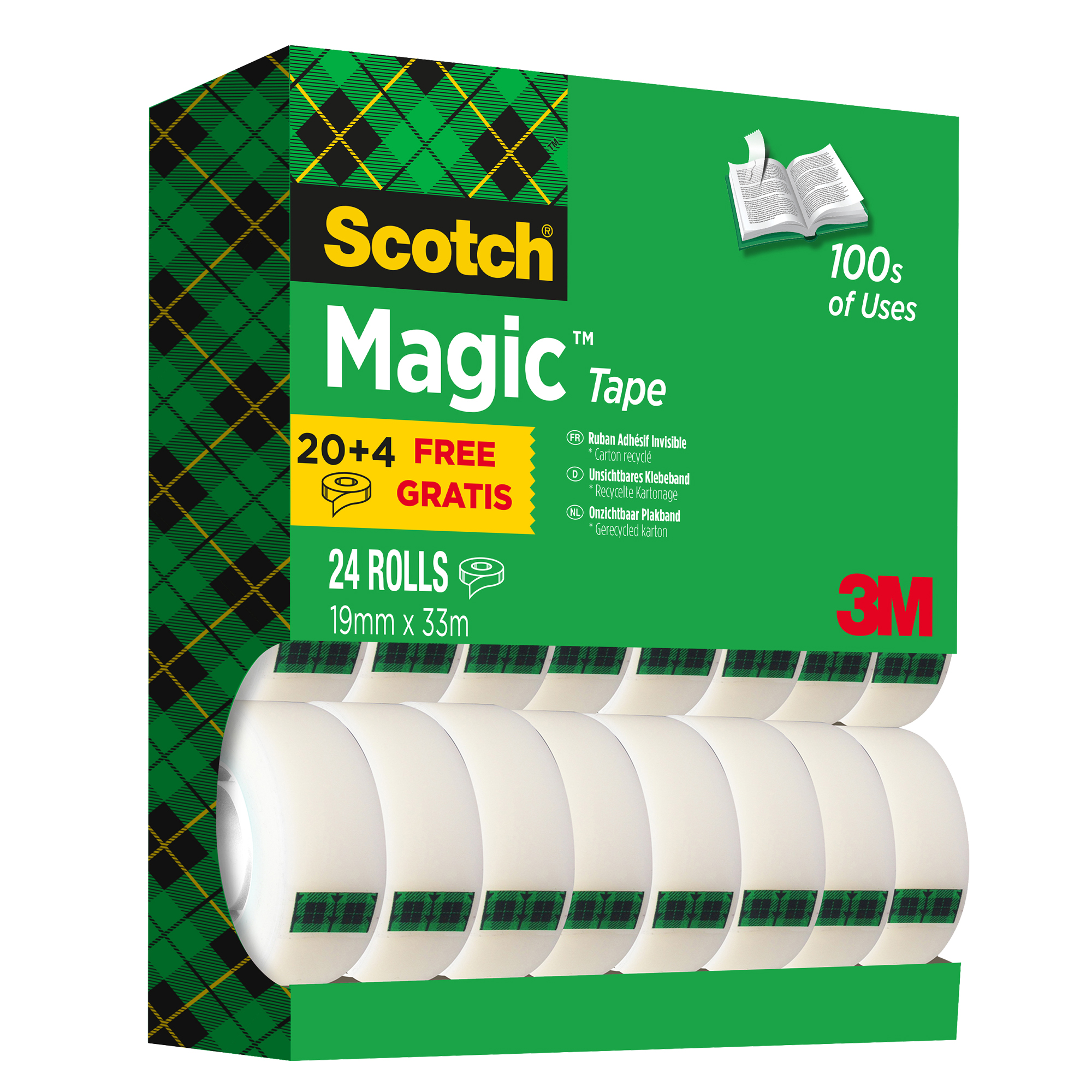 Nastro adesivo invisibile Scotch Magic Value Pack 24 Rotoli da 19 mm x 33 mm