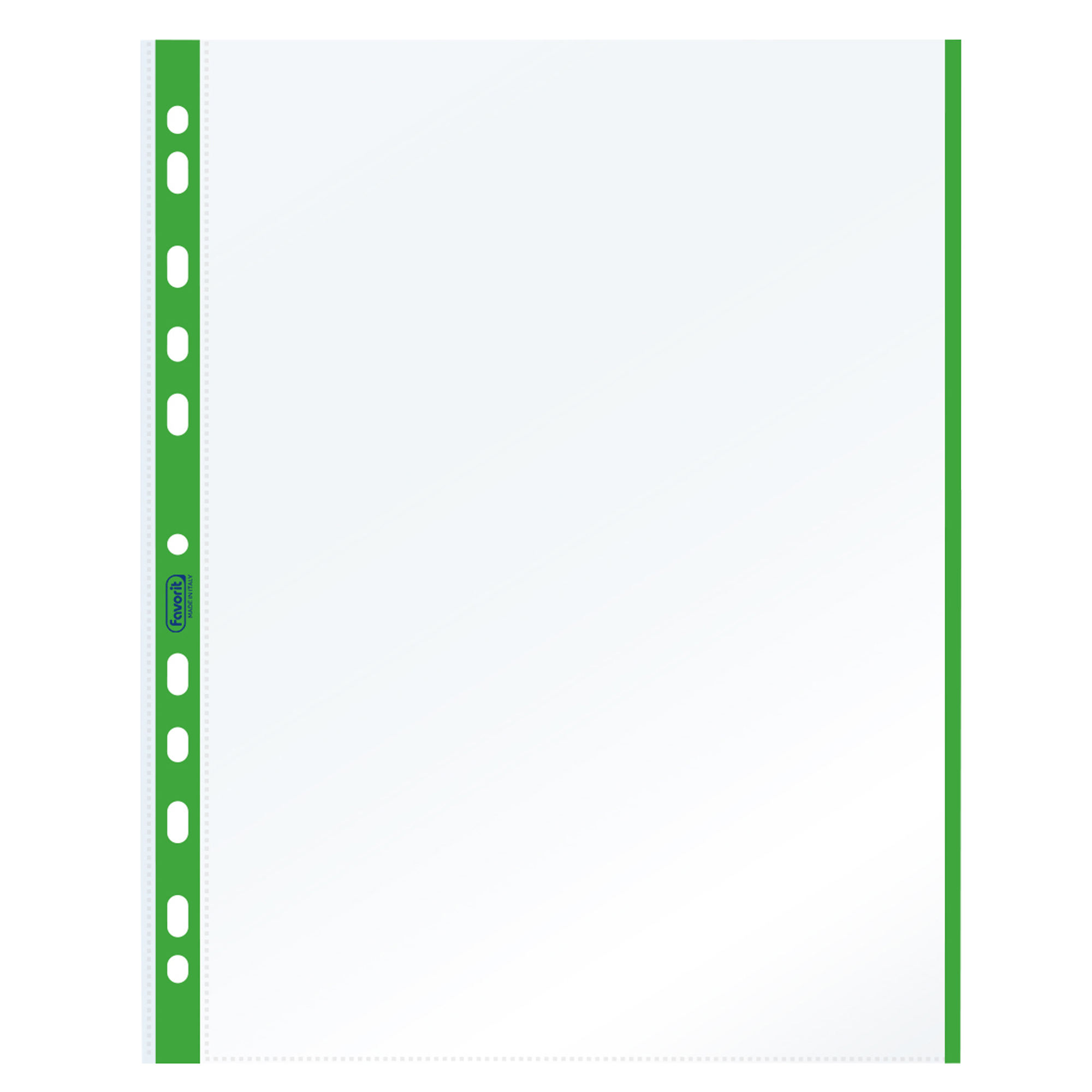 Favorit LINEAR - Busta trasparente - per A4 - verde (pacchetto di 10)