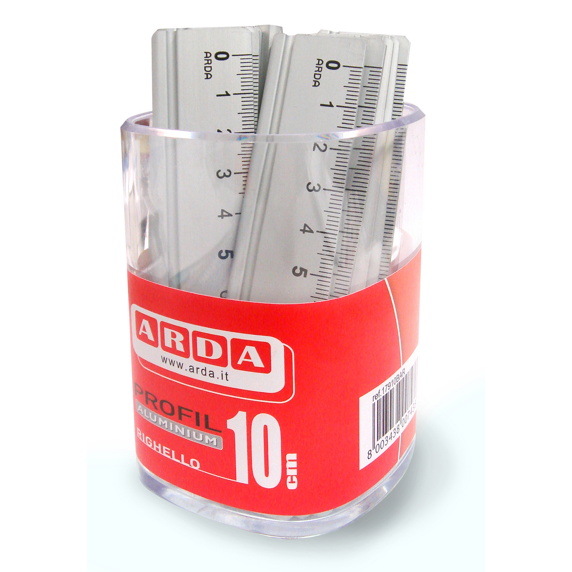 Barattolo 15 righelli - 10cm - alluminio - …