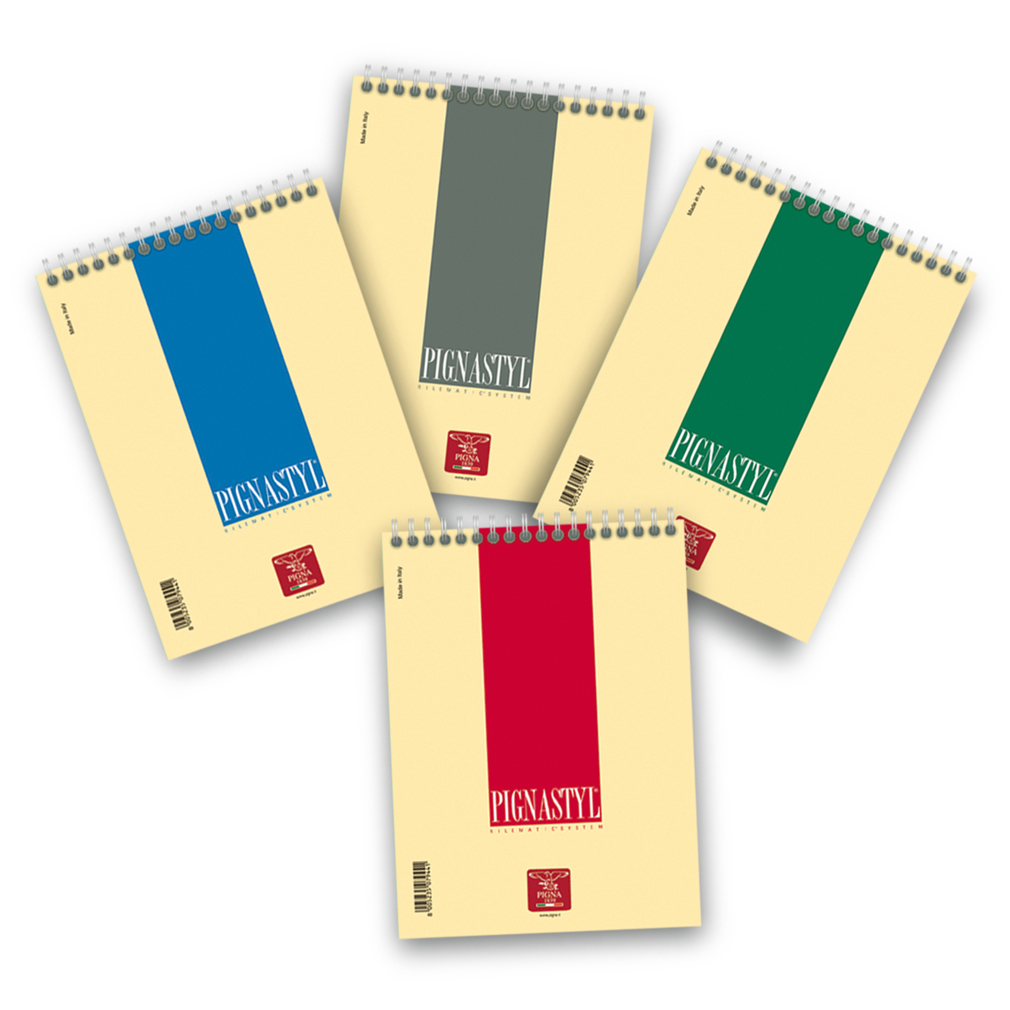 Pigna Pignastyl - Blocchetto - rilegatura a spirale - A5 - 60 fogli / 120 pagine - quadretti - disponibile in colori assortiti