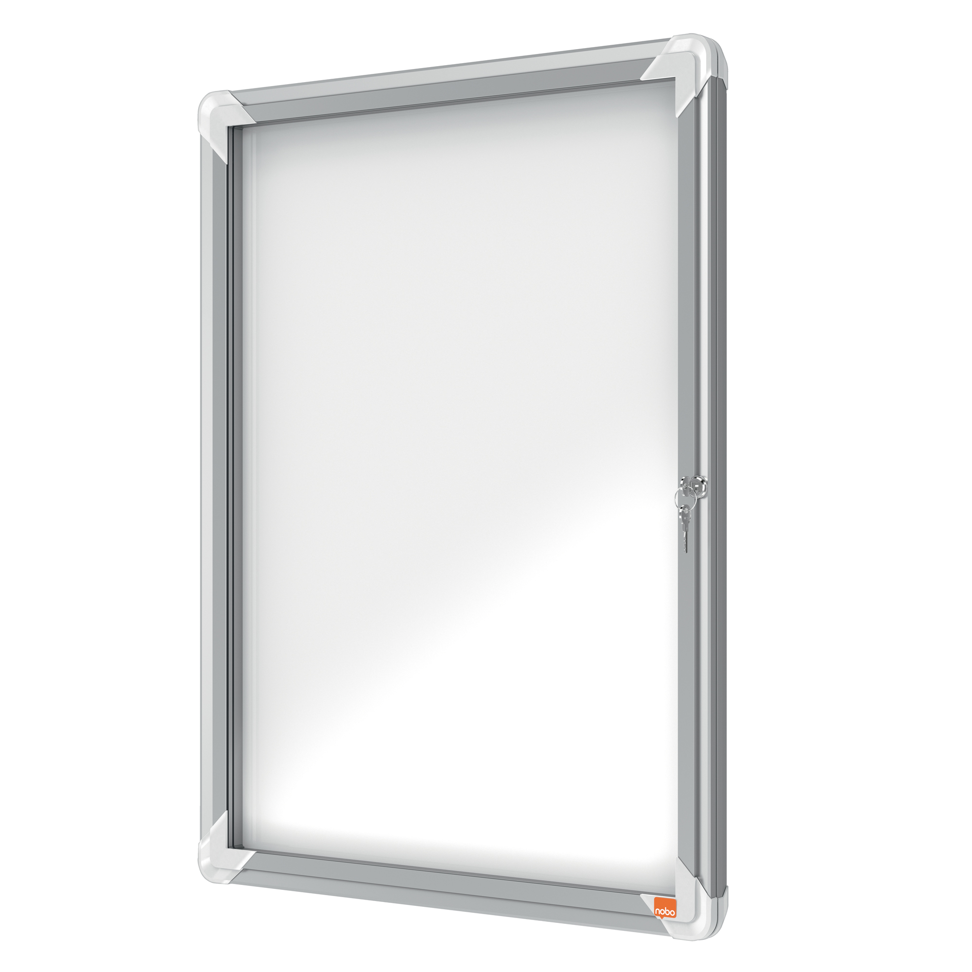 Nobo - Bacheca chiusa - montabile a parete - 4 x A4 - metallo - magnetica - per esterni - bianco