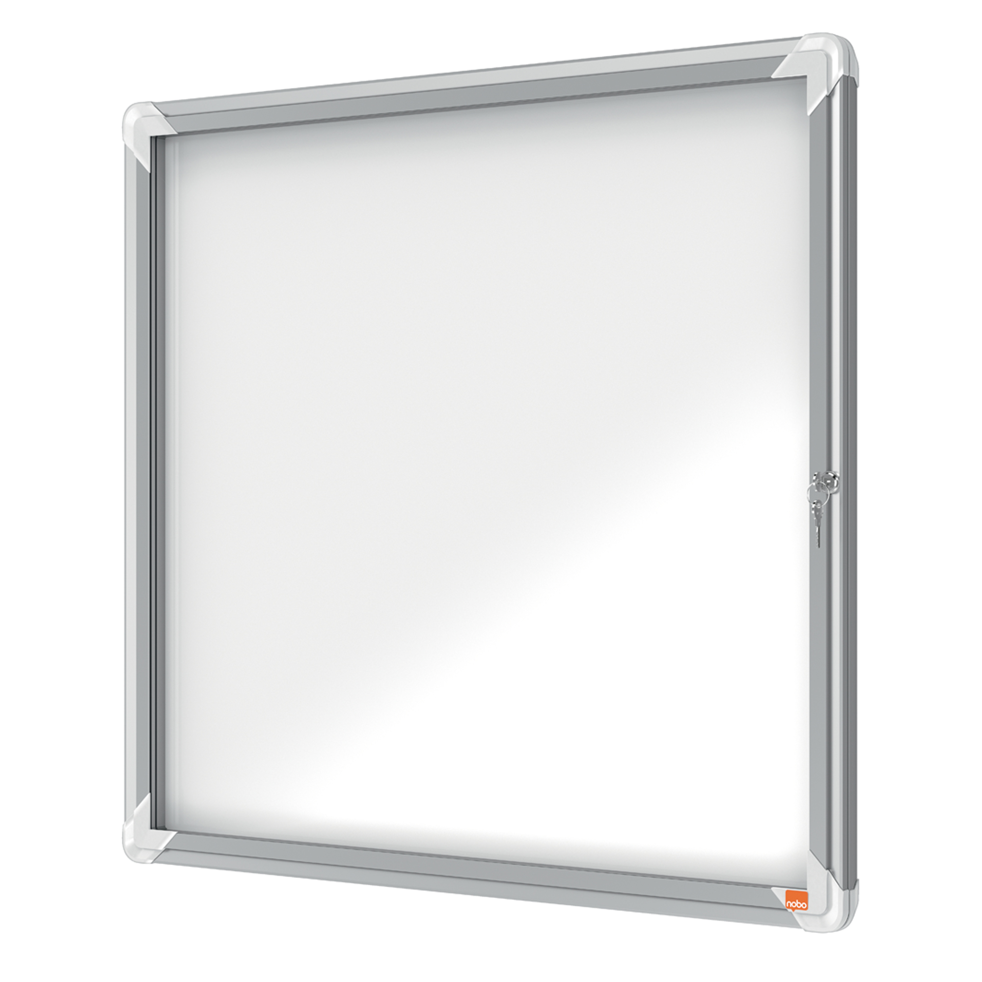 Nobo - Bacheca chiusa - montabile a parete - 6 x A4 - metallo - magnetica - per esterni - bianco