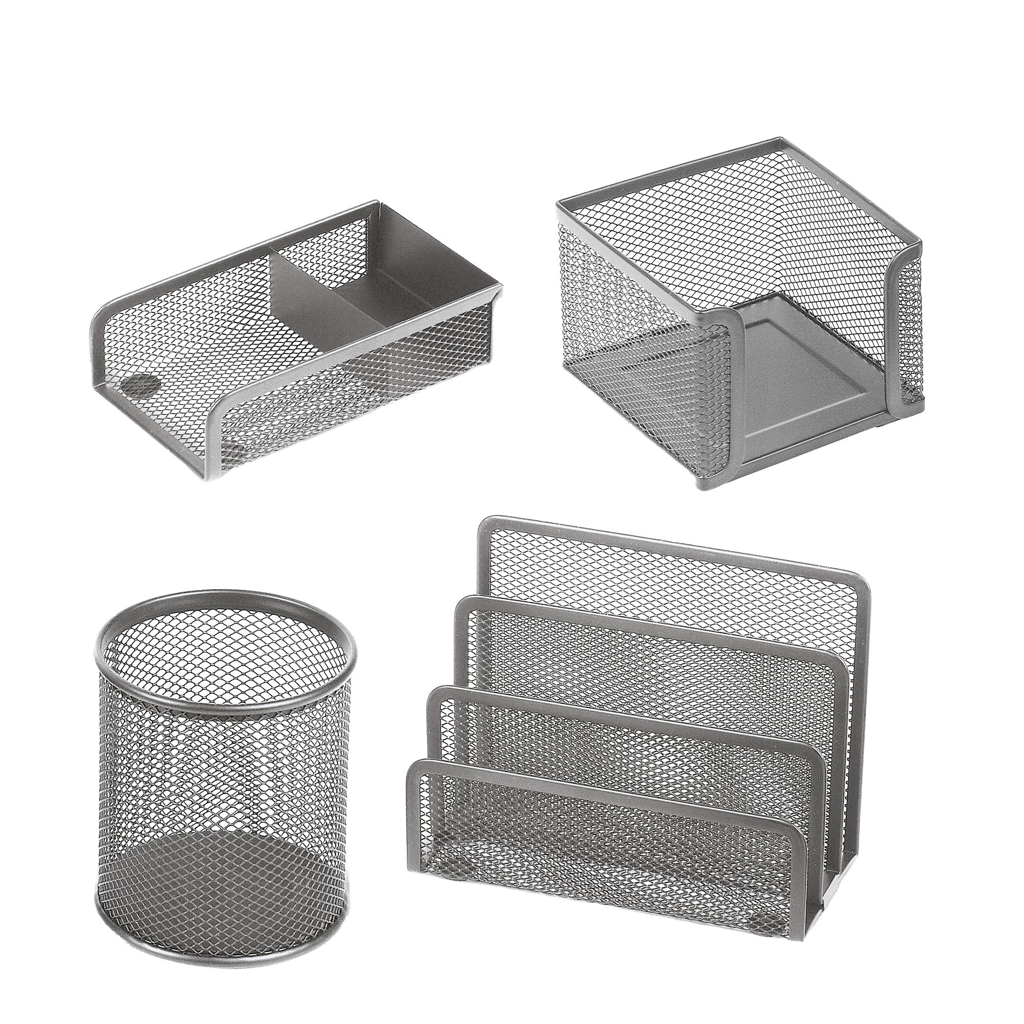 Set scrivania - 4 accessori - rete metallica …