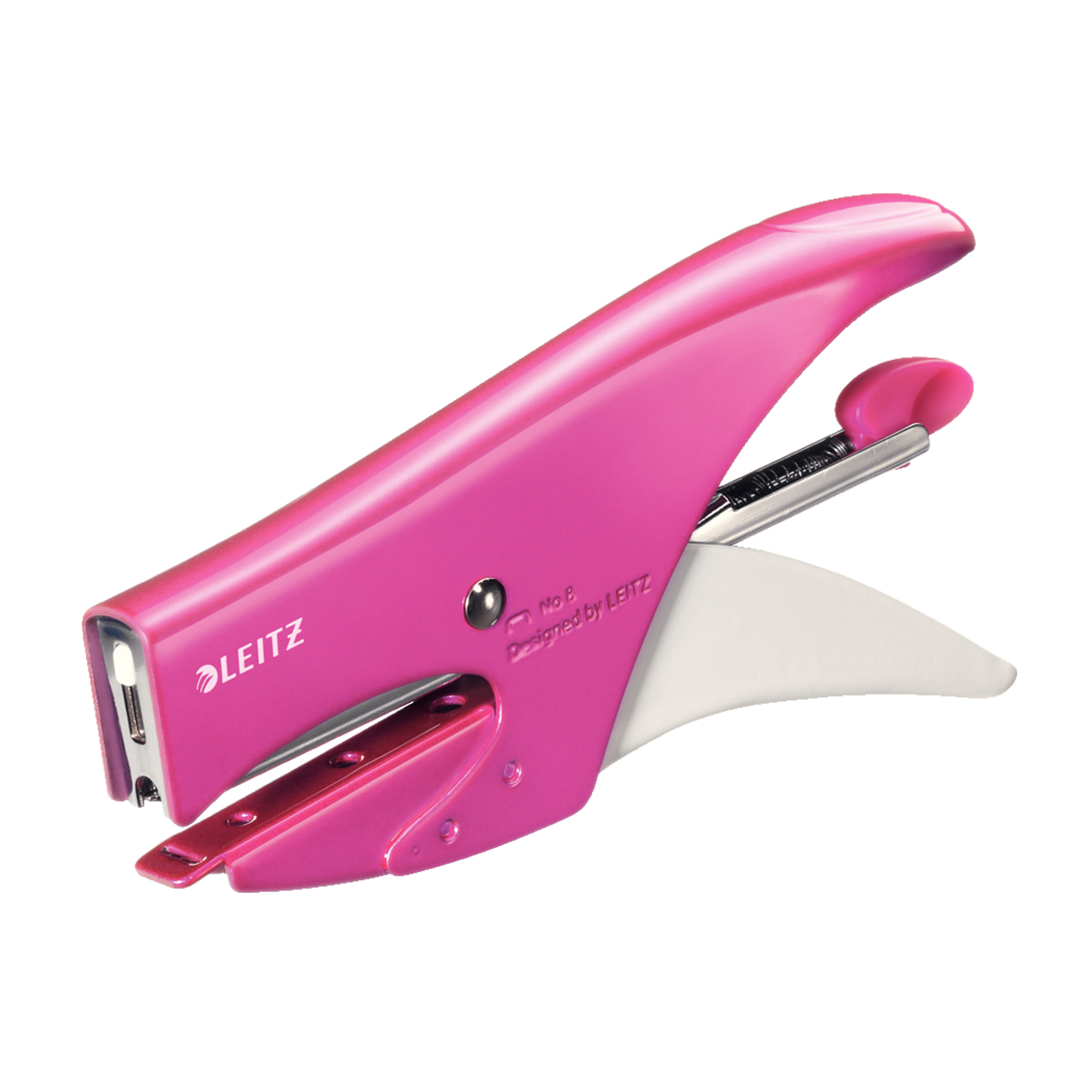 Leitz WOW 5547 - Graffatrice - 15 fogli / 1.5 mm - No.8, 6/4 - metallo - rosa metallizzato