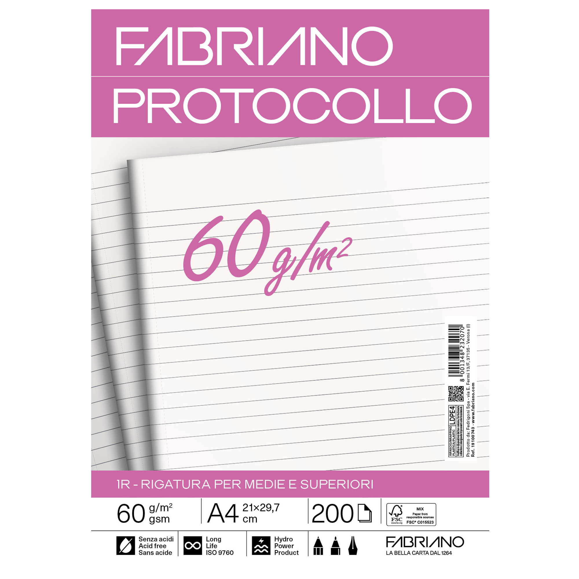 Foglio protocollo - A4 - 1 rigo - …