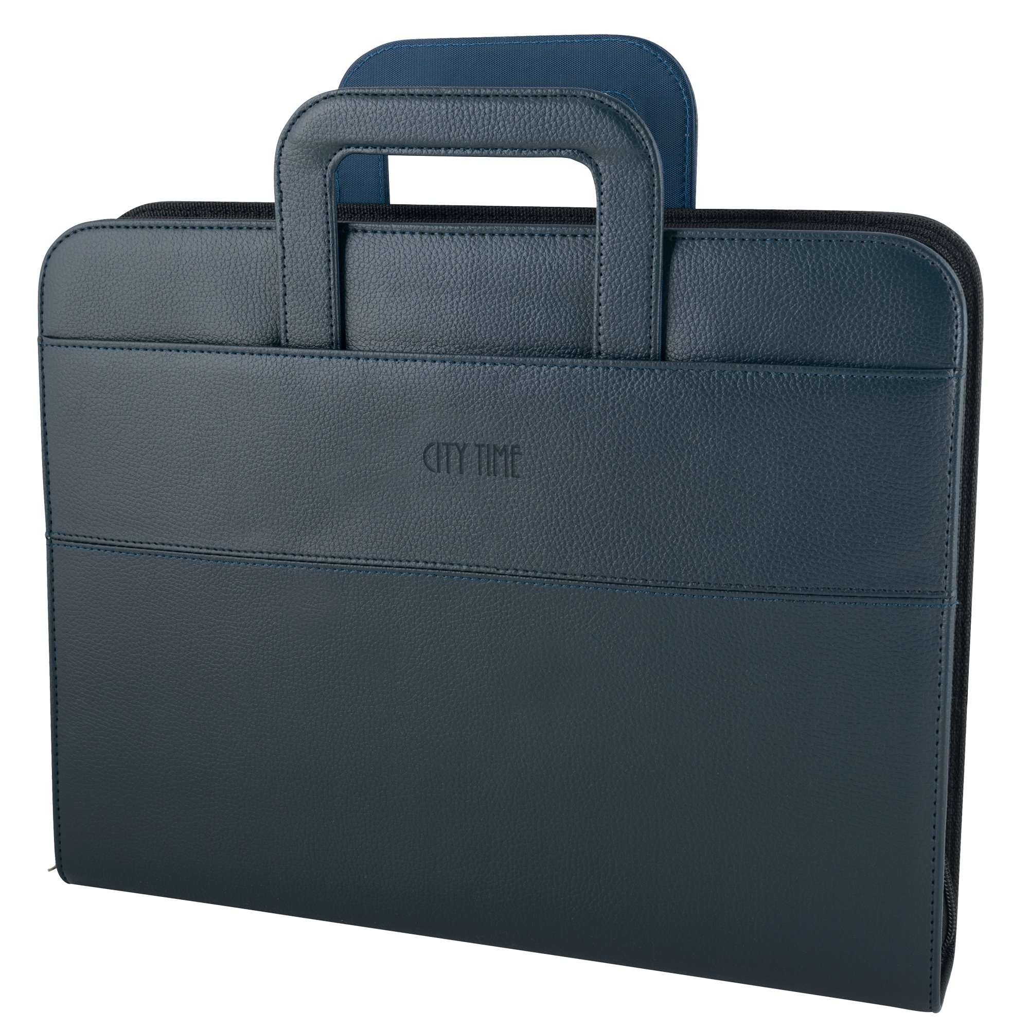 Portablocco - similpelle - c/anelli - blu - …