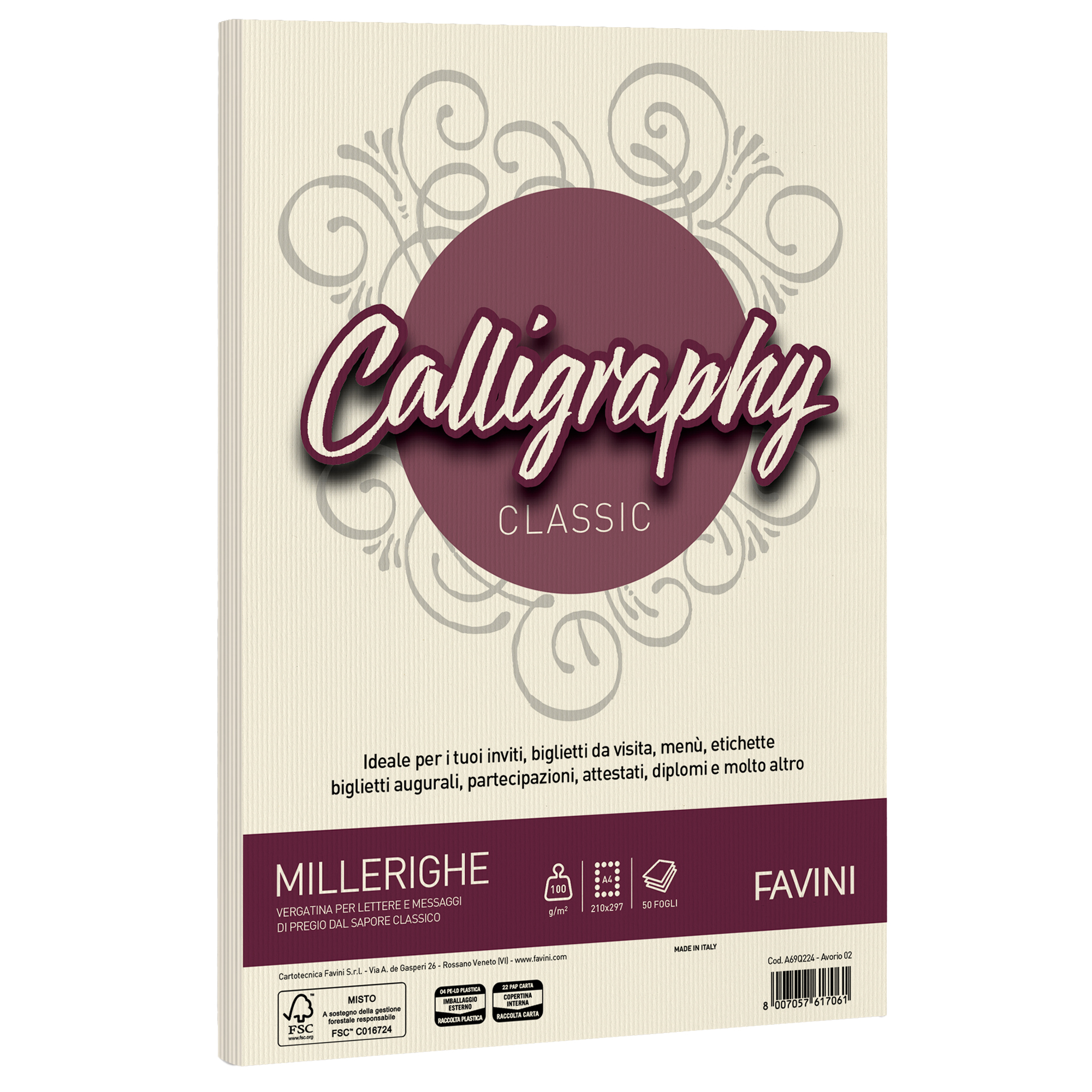 Carta Calligraphy Millerighe - A4 - 100 gr …