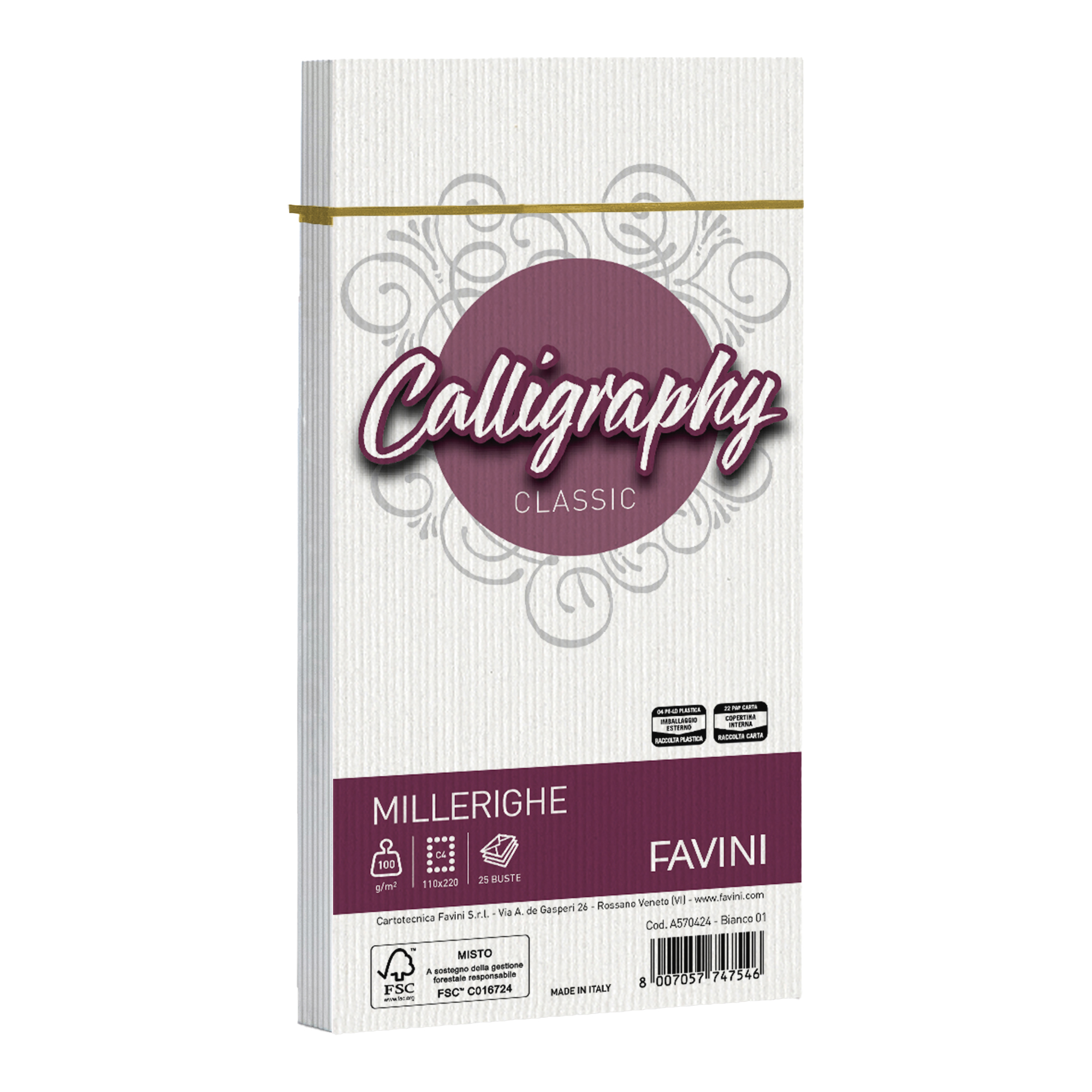 Busta Calligraphy Millerighe - 110 x 220 mm …