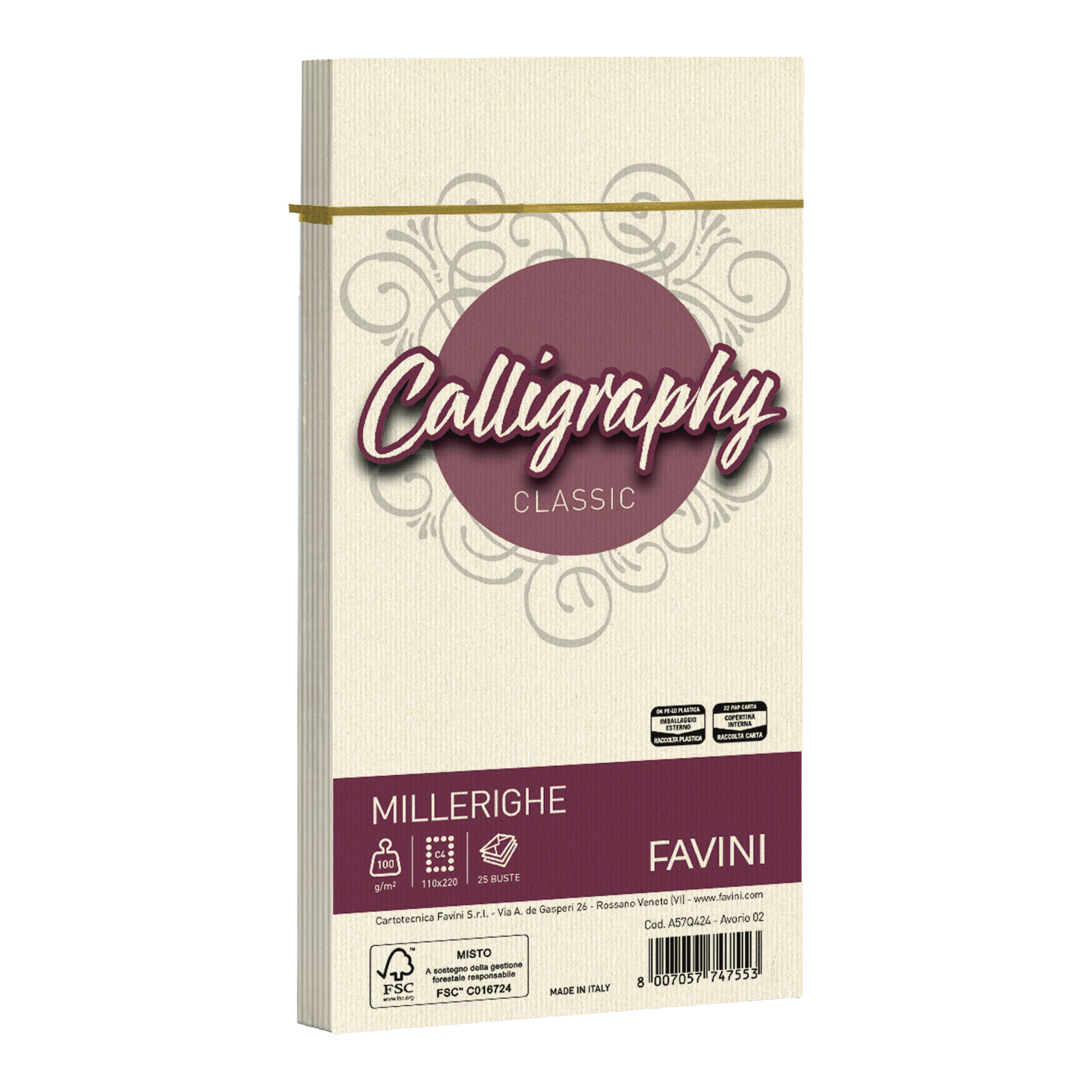 Busta Calligraphy Millerighe - 110 x 220 mm …