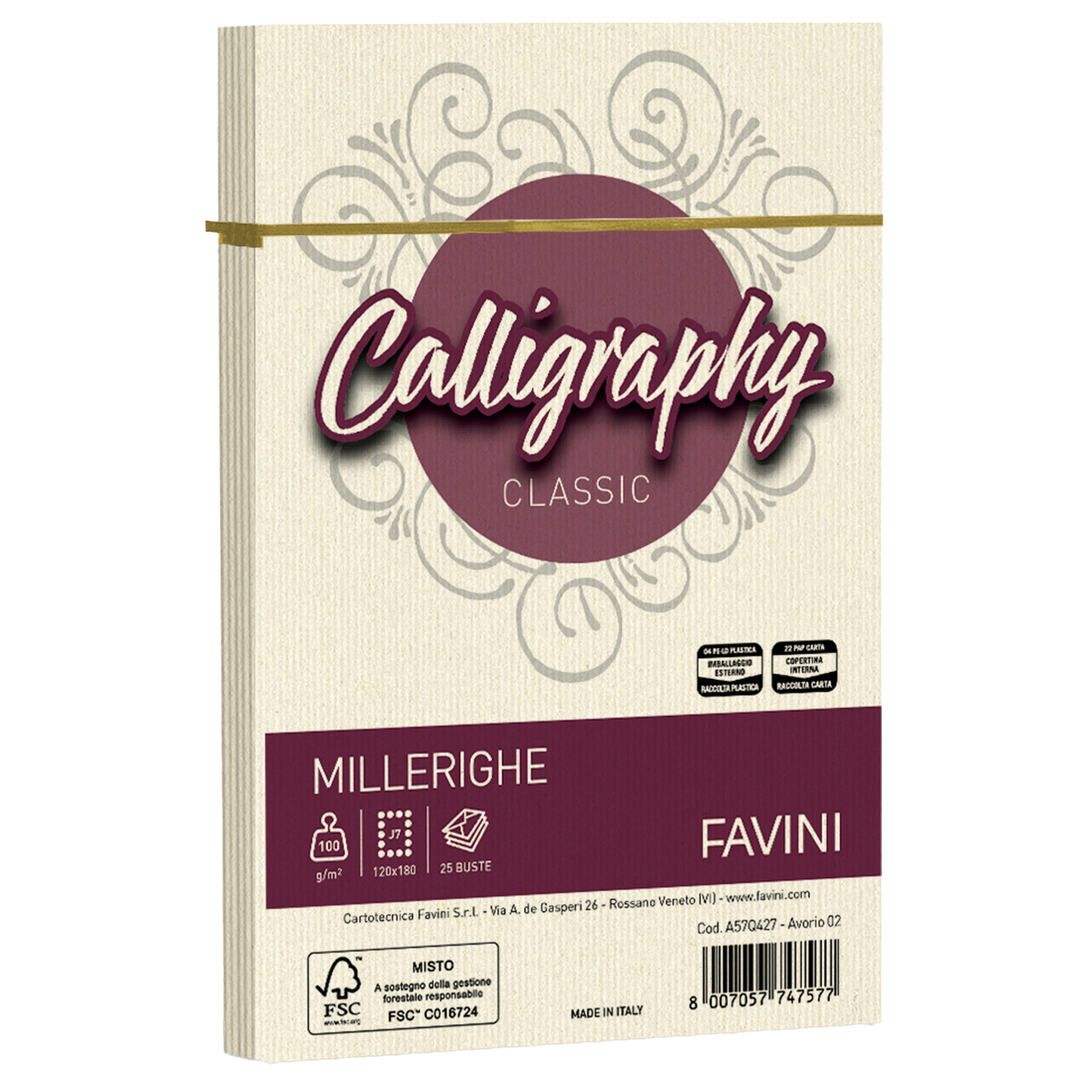 CF. 25 BUSTE MILLERIGHE 12X18 100G AVORIO