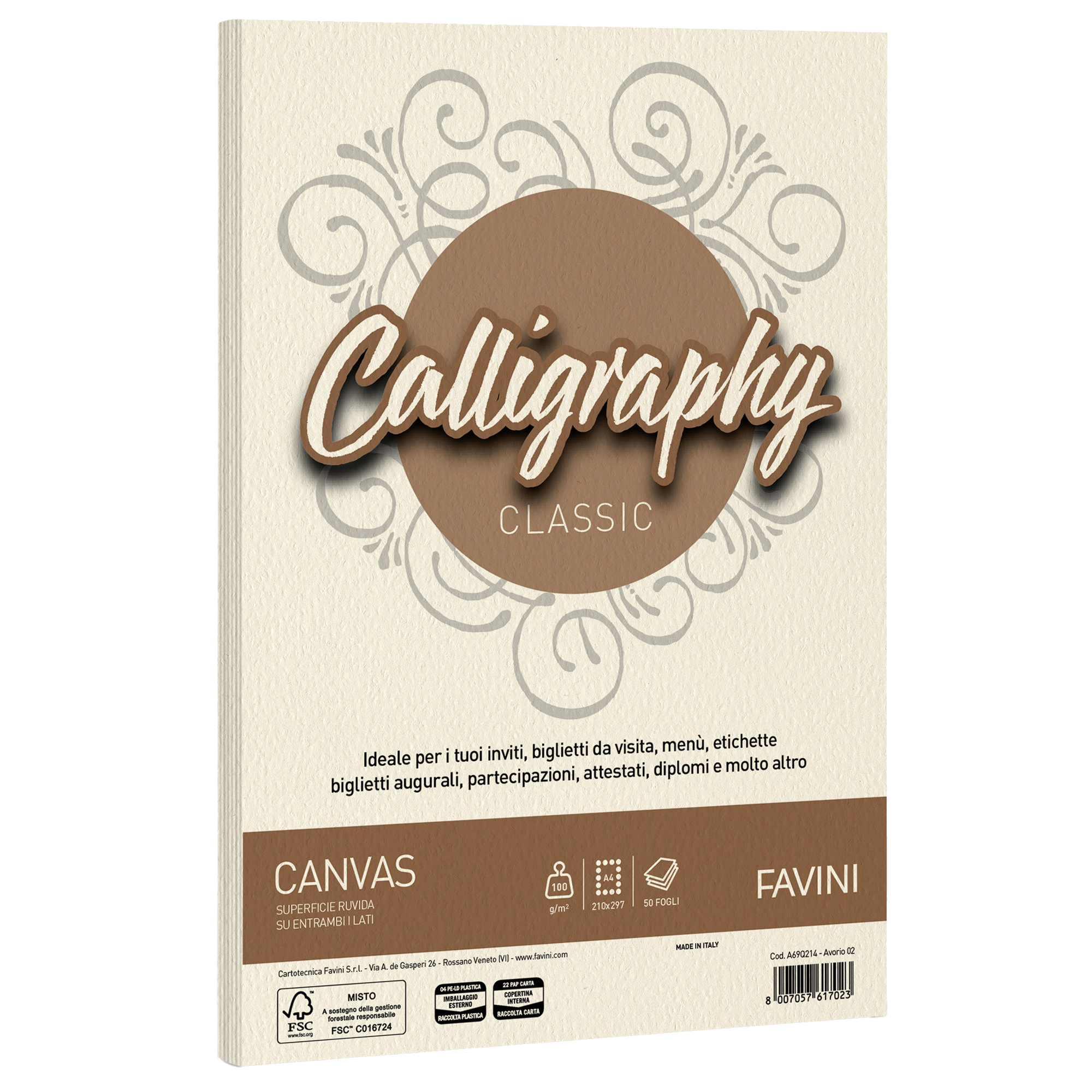 Carta Calligraphy Canvas - A4 - 100 gr …