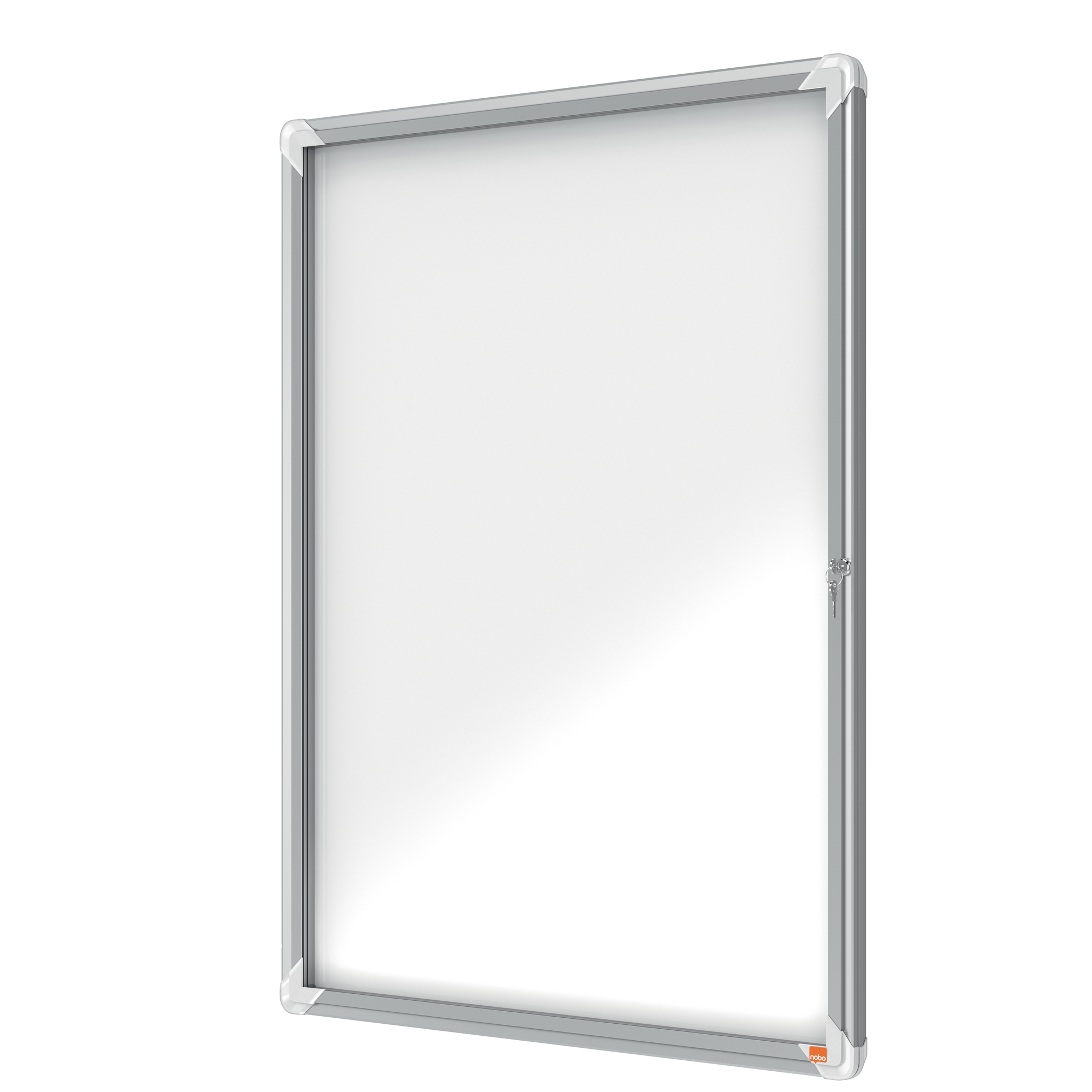 Nobo - Bacheca chiusa - montabile a parete - 9 x A4 - metallo - magnetica - per esterni - bianco