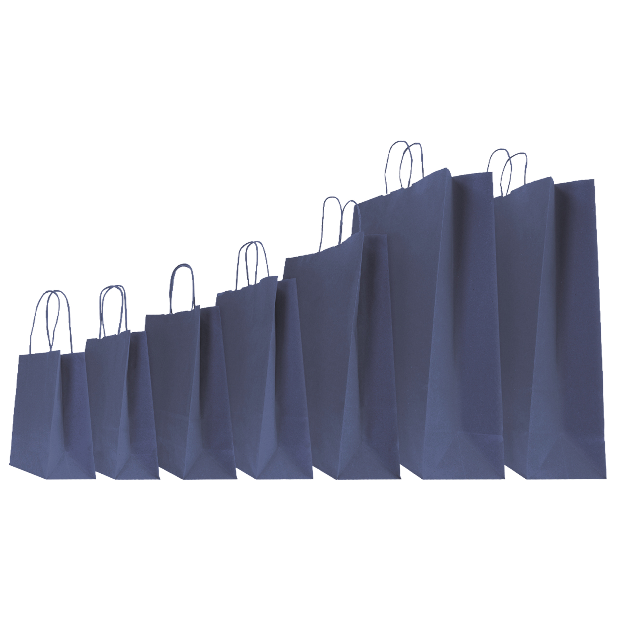 Shopper Twisted - maniglie cordino - 36 x 12 x 41 cm - carta kraft - blu - Mainetti Bags - conf. 25 pezzi