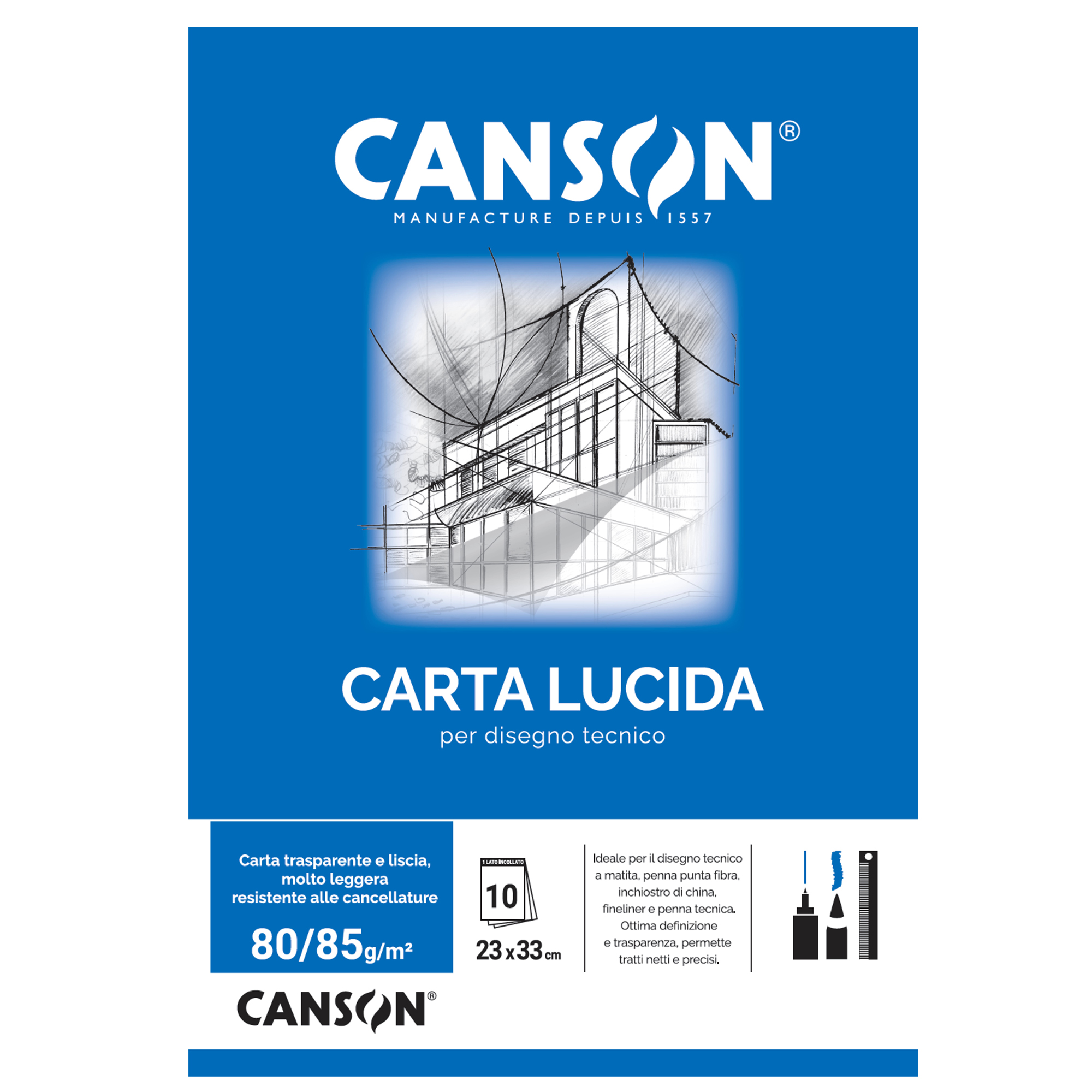 CF25BLOCCO CARTA LUCIDA 10 FG. 23X33CM 80G