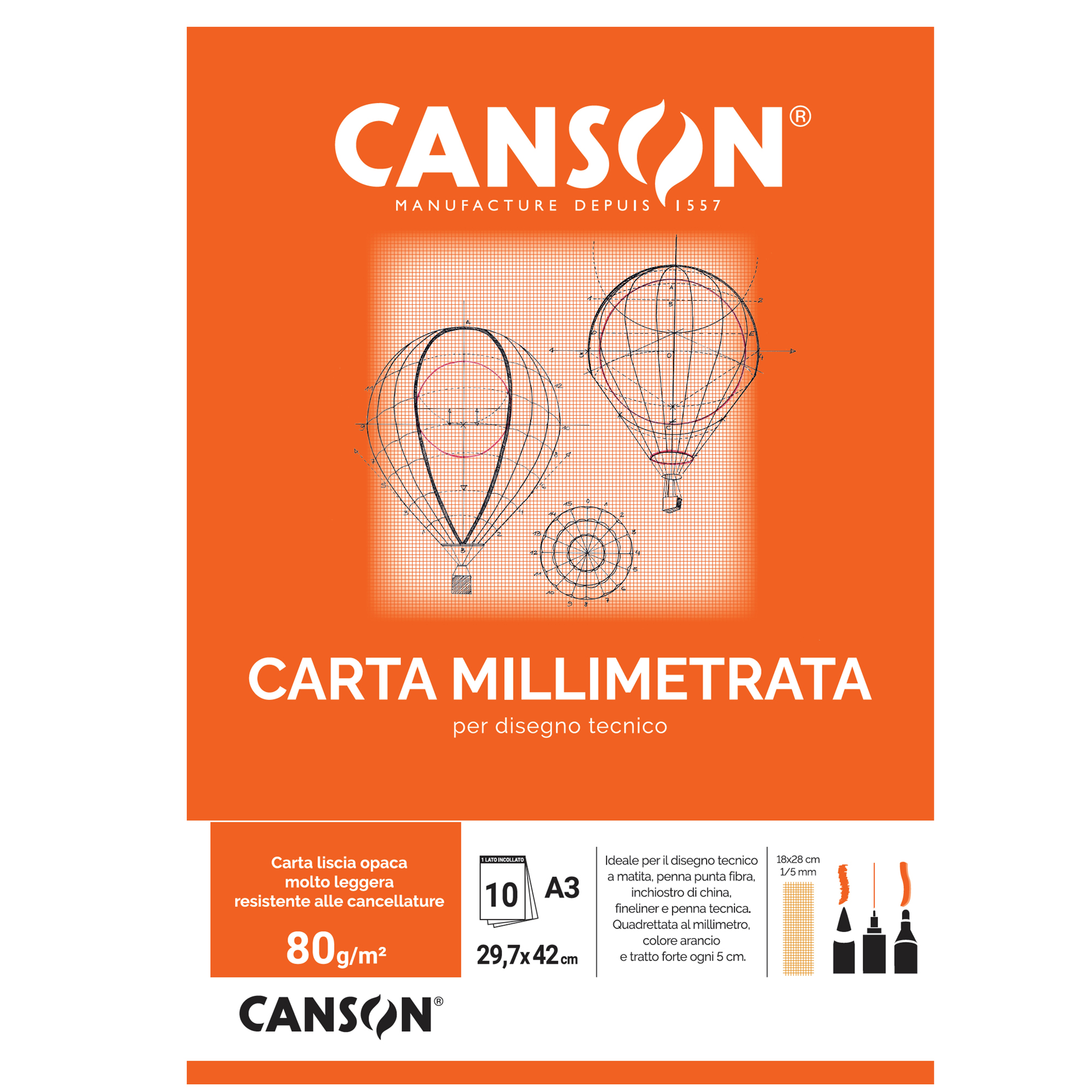 Canson DISEGNO TECNICO MANUALE CARTA MILLIMETRATA