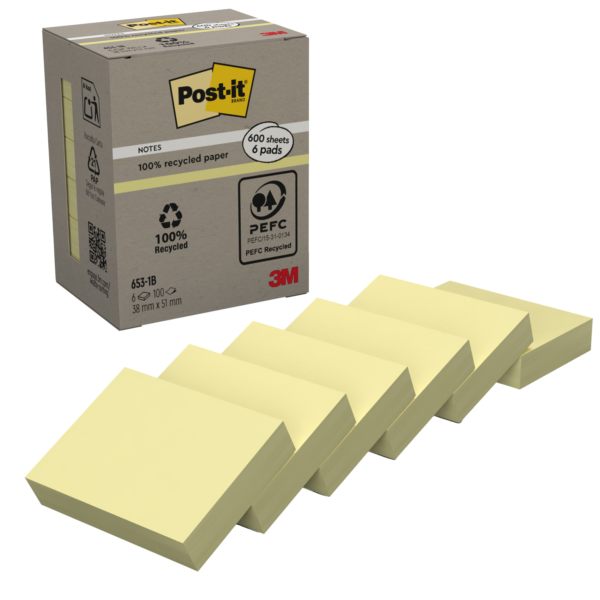 Blocco Post-it Notes Green - 653-1B - 38 …