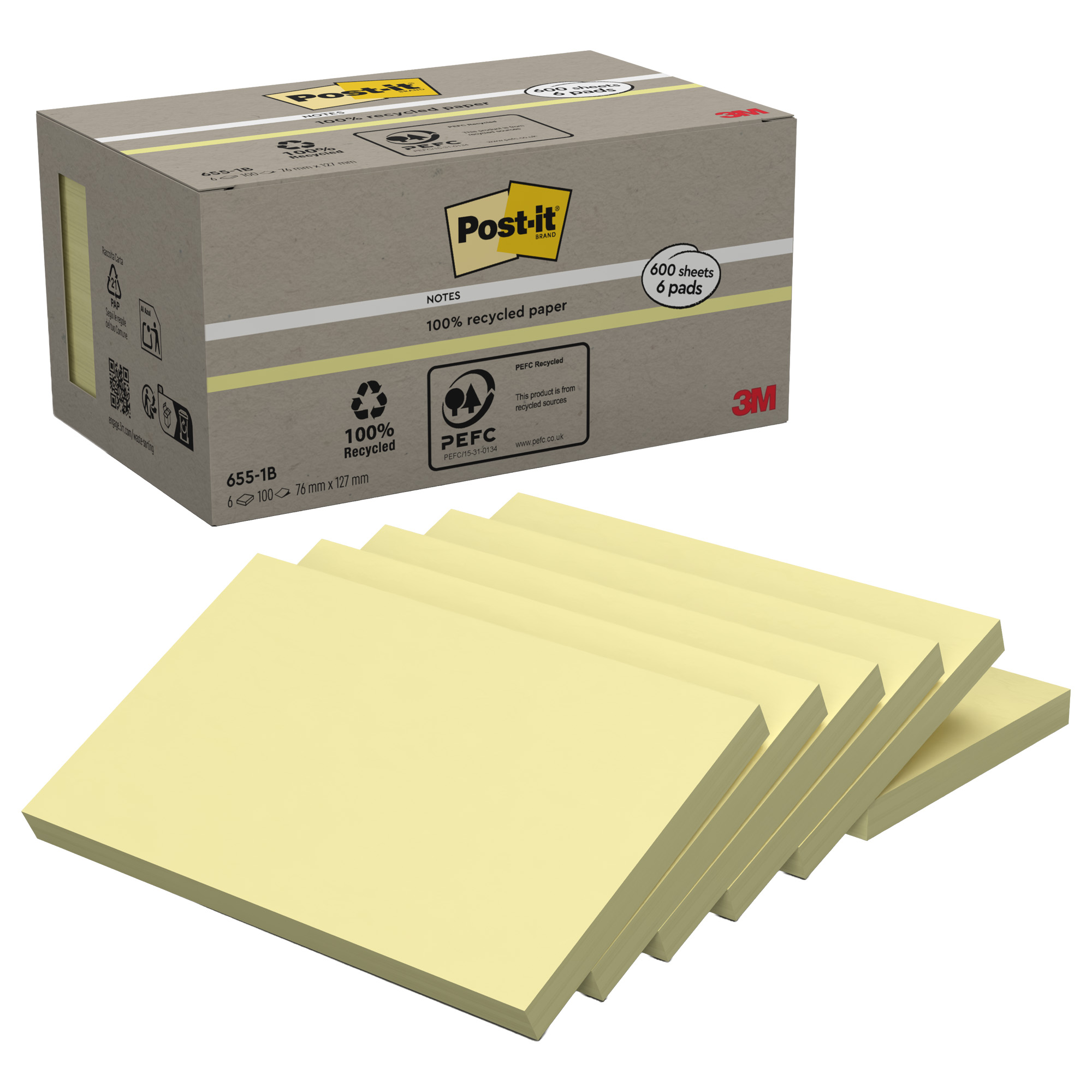 CF6POSTIT 127X76 RICICL GIALLO LIGH
