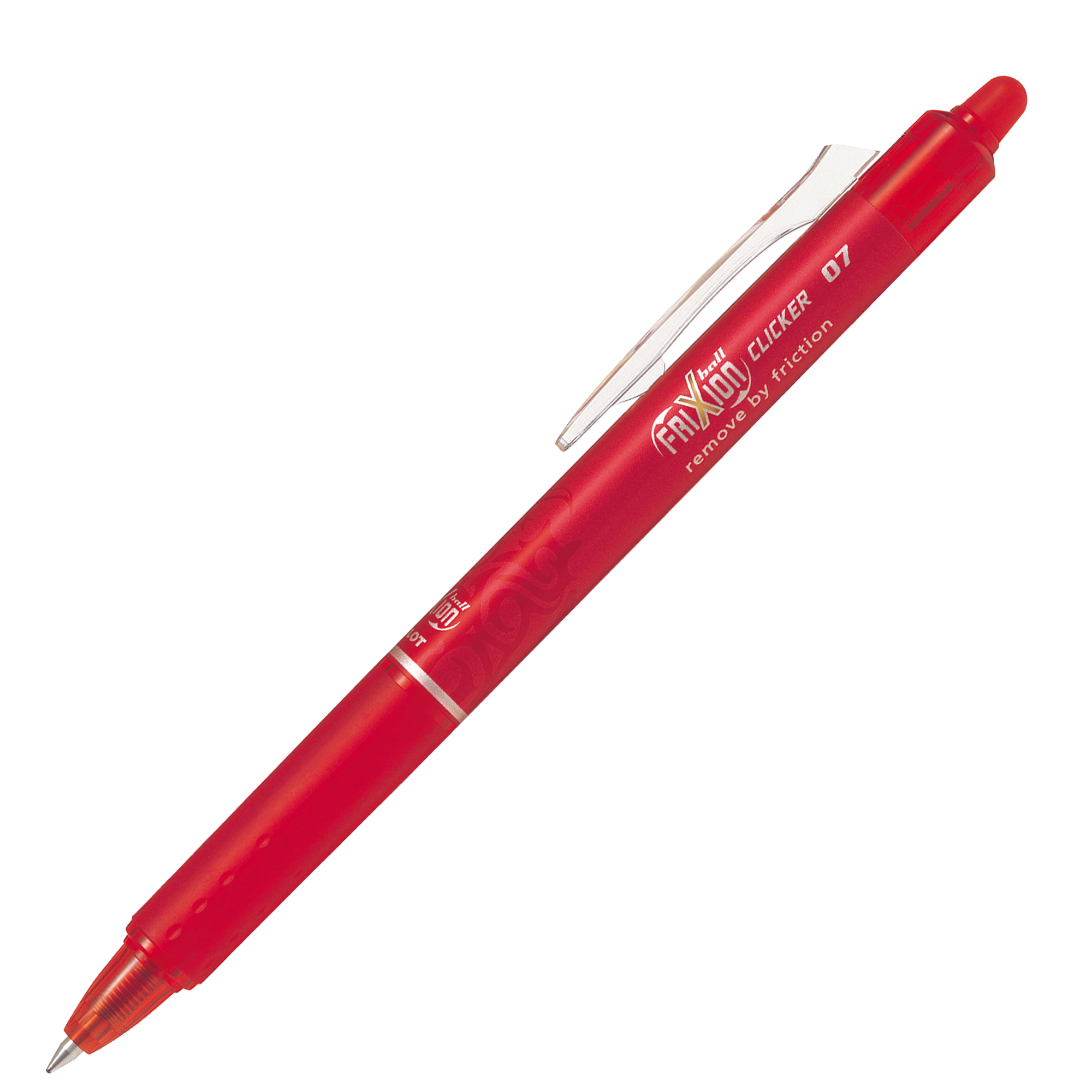 Pilot FriXion Ball Clicker - Penna a sfera - non permanente - rosso - inchiostro in gel sensibile al calore - 0.7 mm - medio - retrattile - con gomma