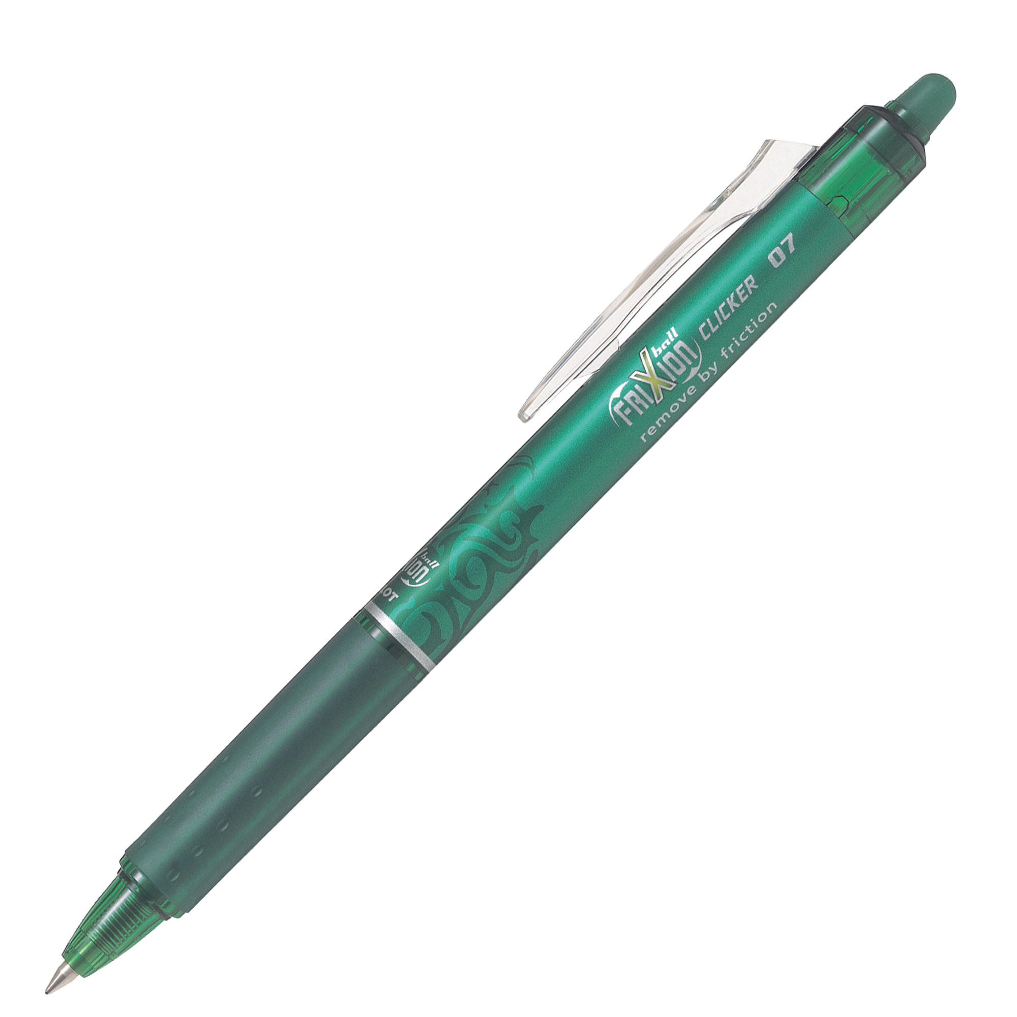 Pilot FriXion Ball Clicker - Penna a sfera - non permanente - verde - inchiostro in gel sensibile al calore - 0.7 mm - medio - retrattile - con gomma