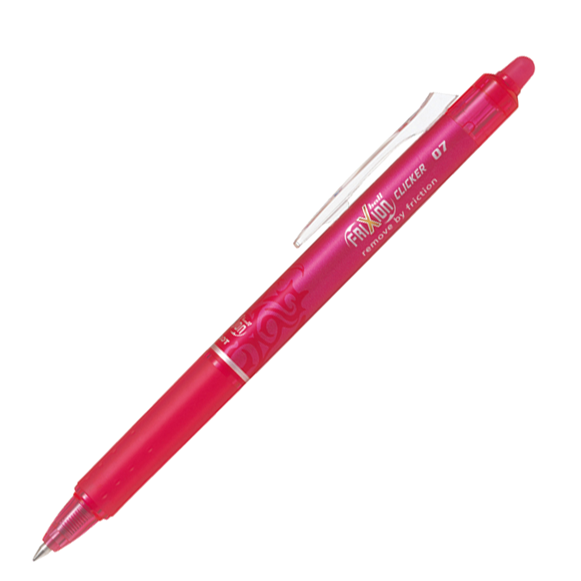 Pilot FriXion Ball Clicker - Penna a sfera - non permanente - rosa - inchiostro in gel sensibile al calore - 0.7 mm - medio - retrattile - con gomma