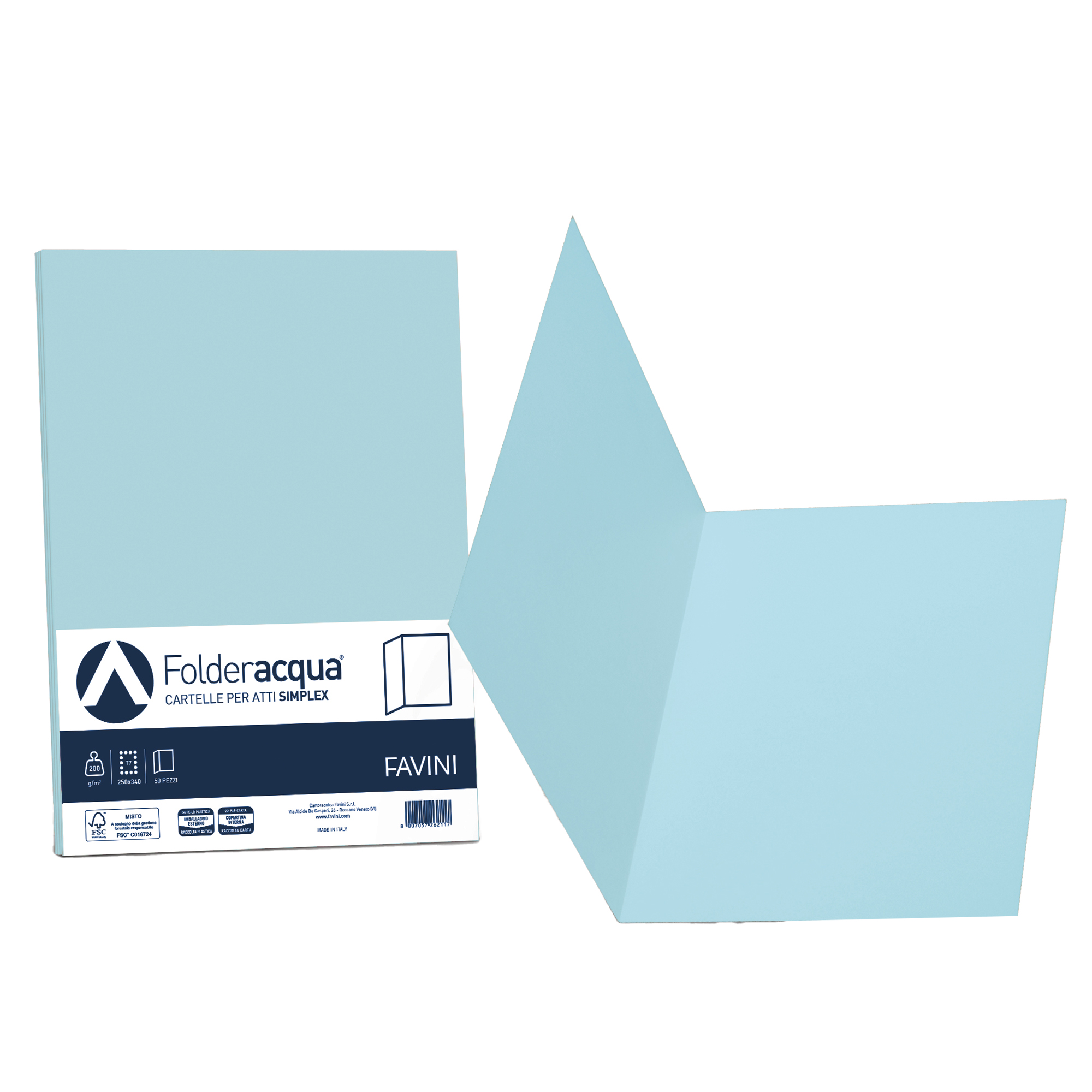 Cartellina semplice Acqua - 200 gr - A4 …