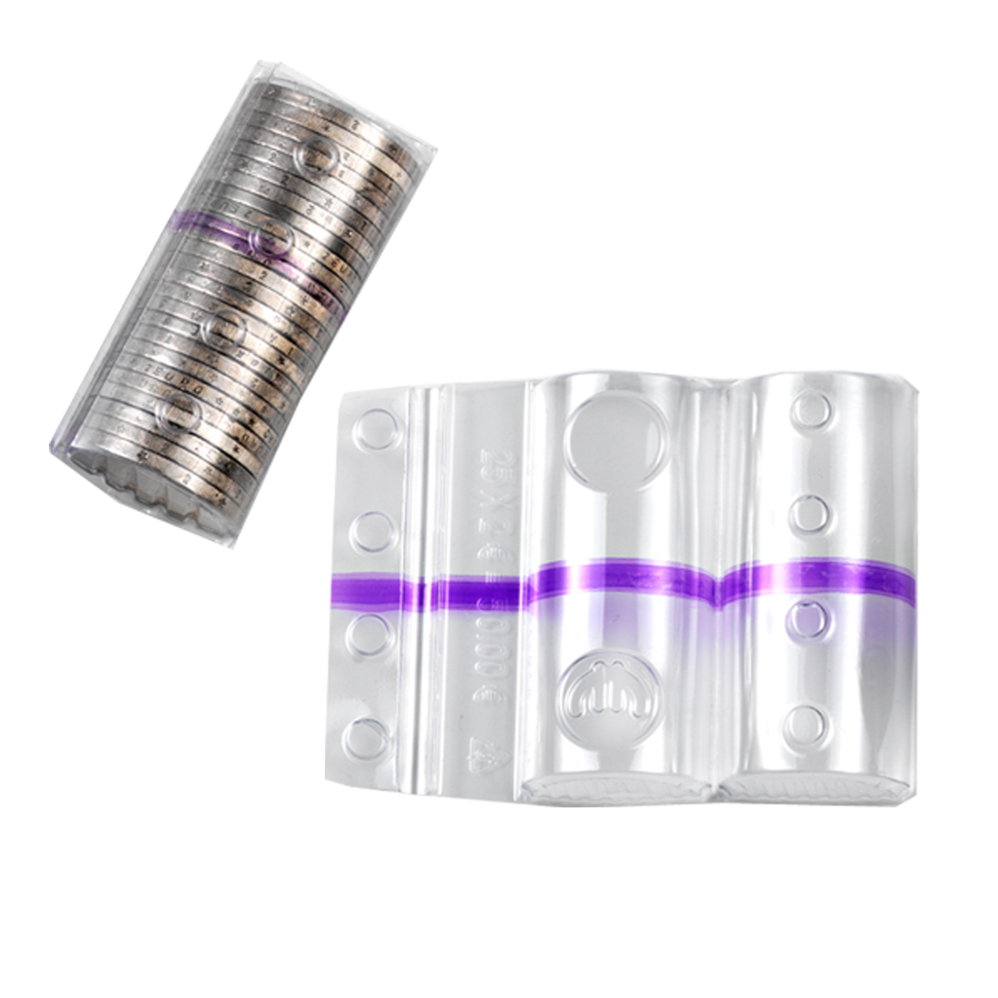 Blister portamonete - 2 euro - fascia viola …