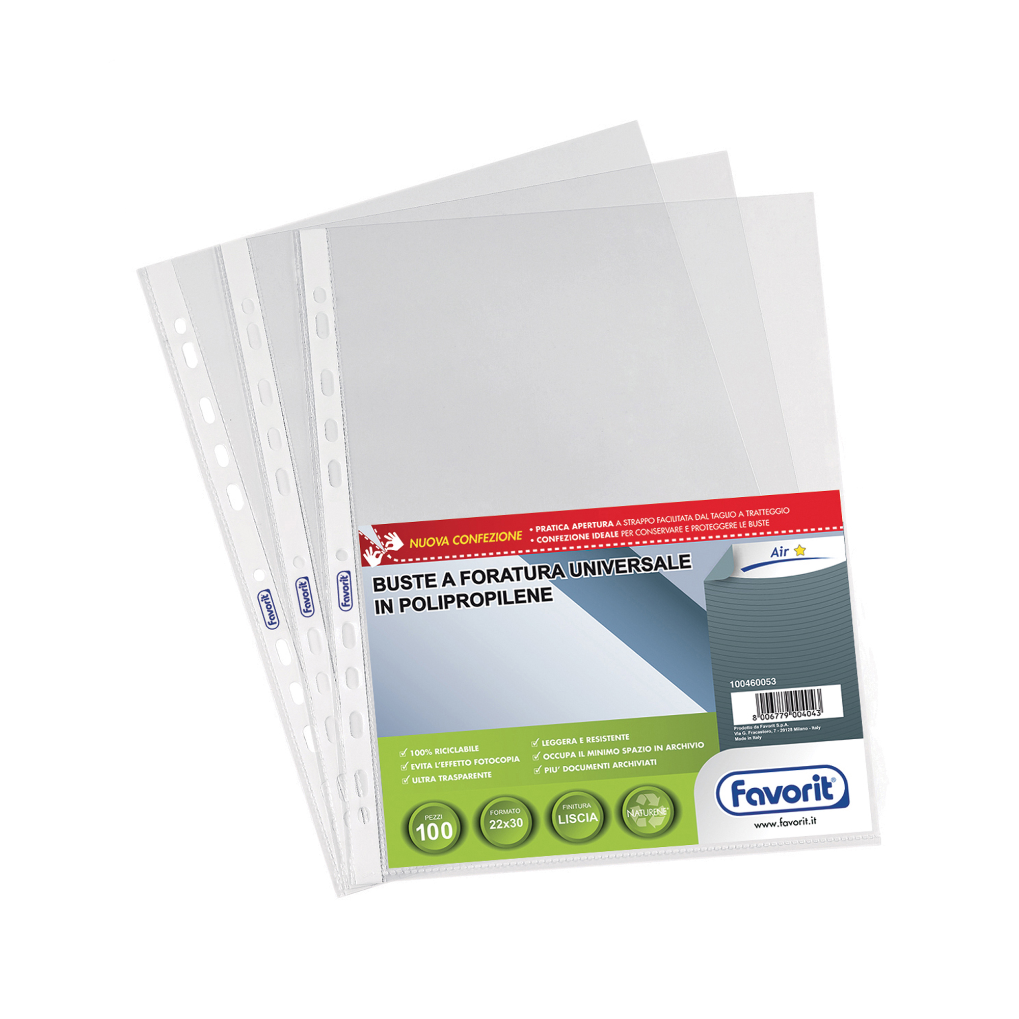 Favorit AIR Standard - Busta trasparente - per 220 x 300 mm - trasparente (pacchetto di 100)