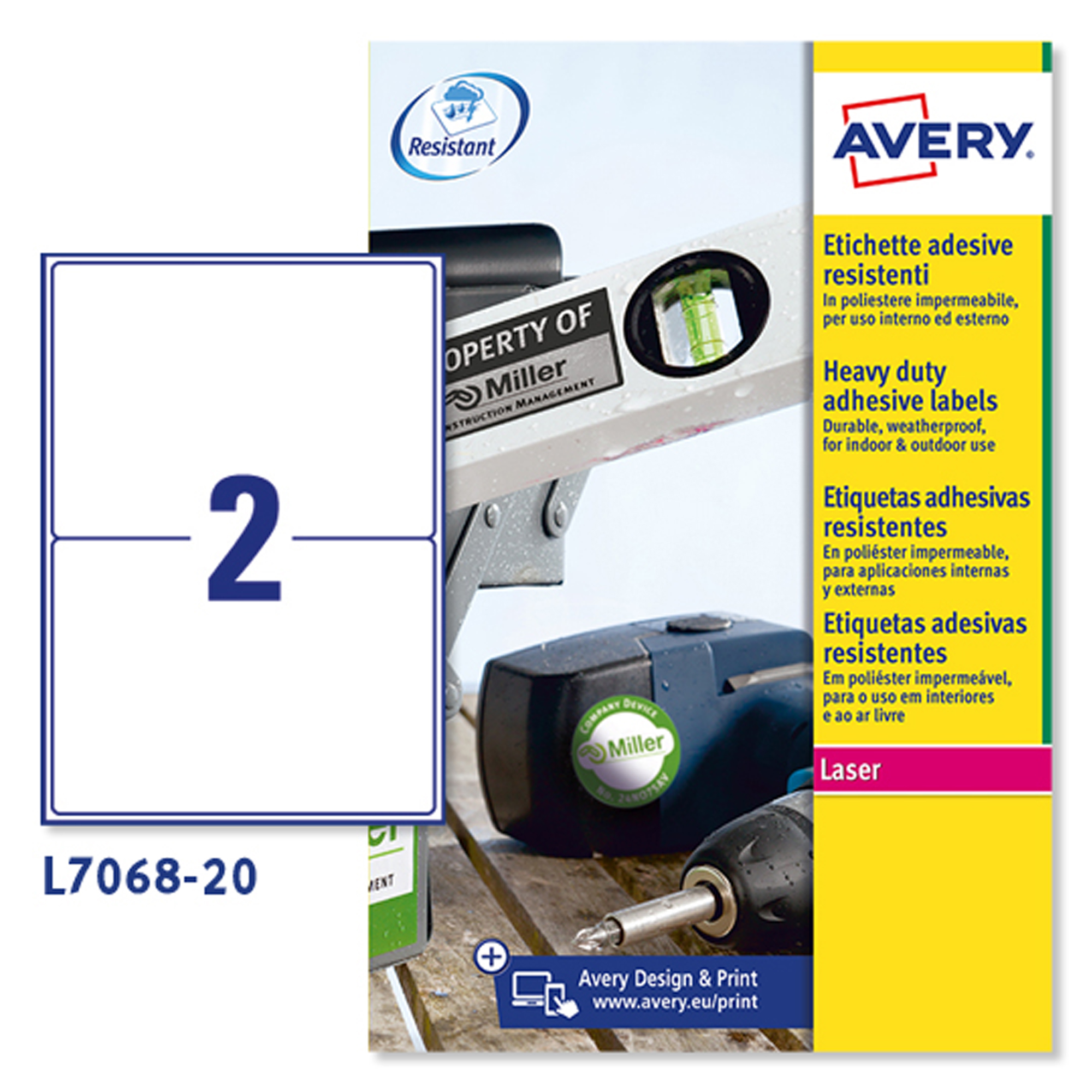 Etichette adesive extra strong L7068 - in poliestere …