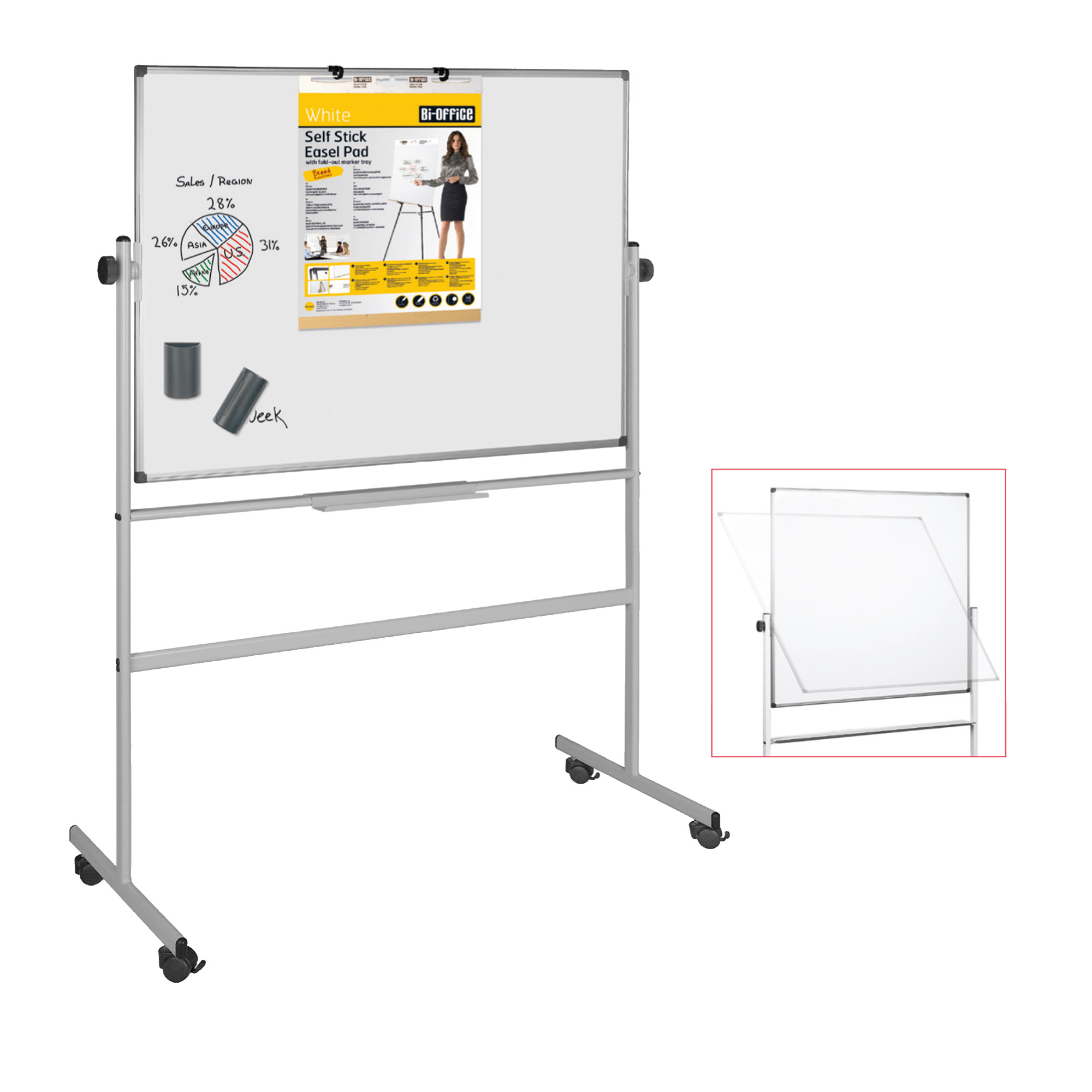 Lavagna magnetica girevole Professional - 100 x 200 …