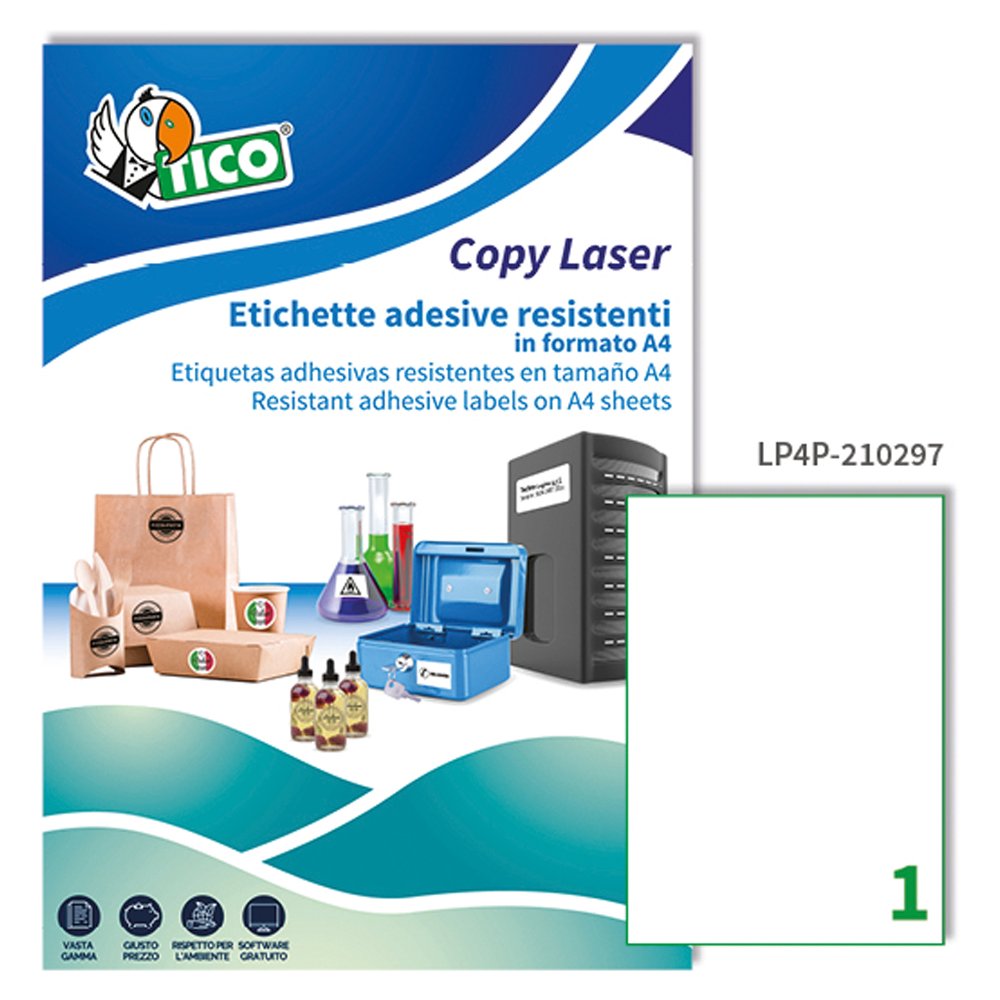 Etichette adesive LP4P - in poliestere - laser …