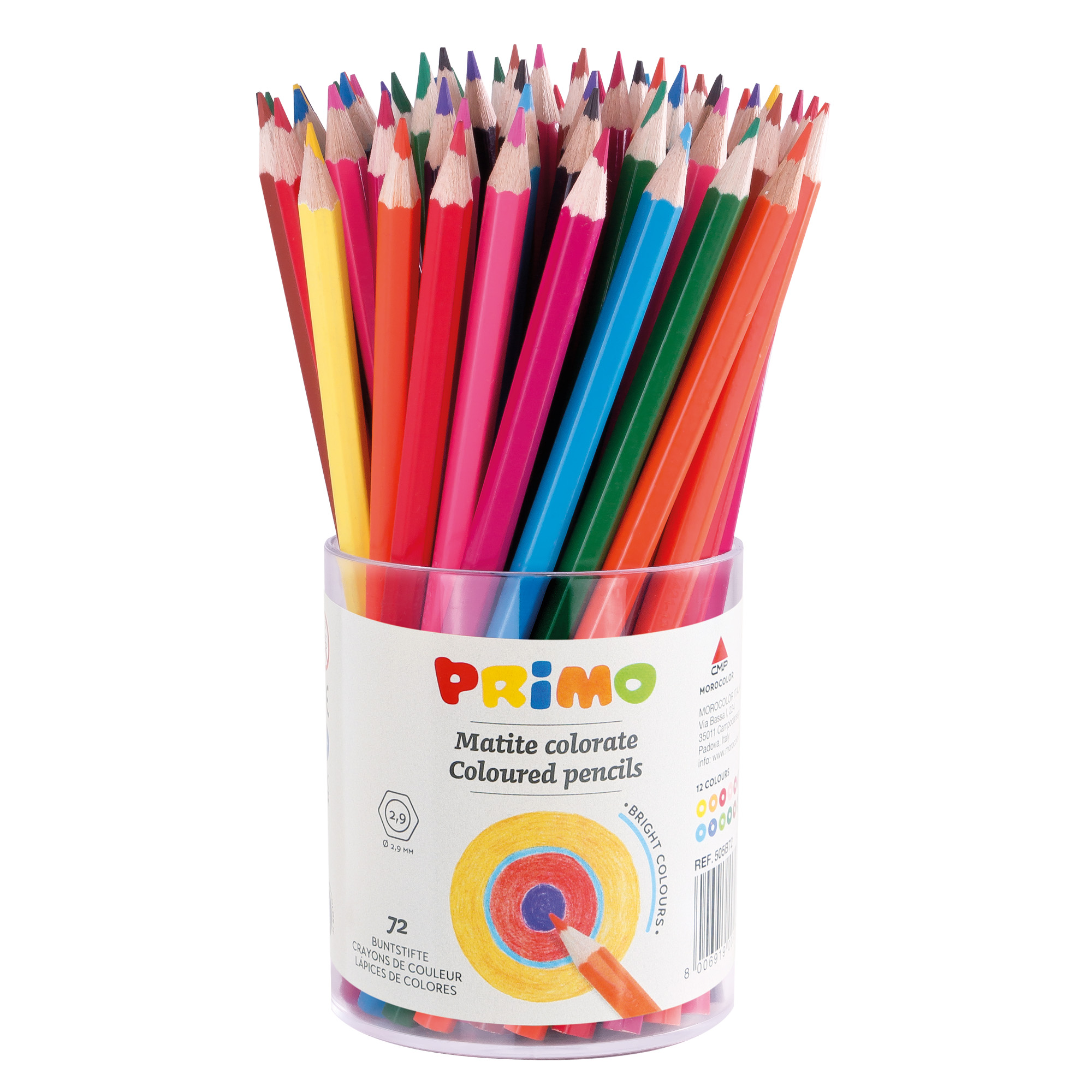PRIMO - Pastello colorato - colori assortiti - 2.9 mm (pacchetto di 72)