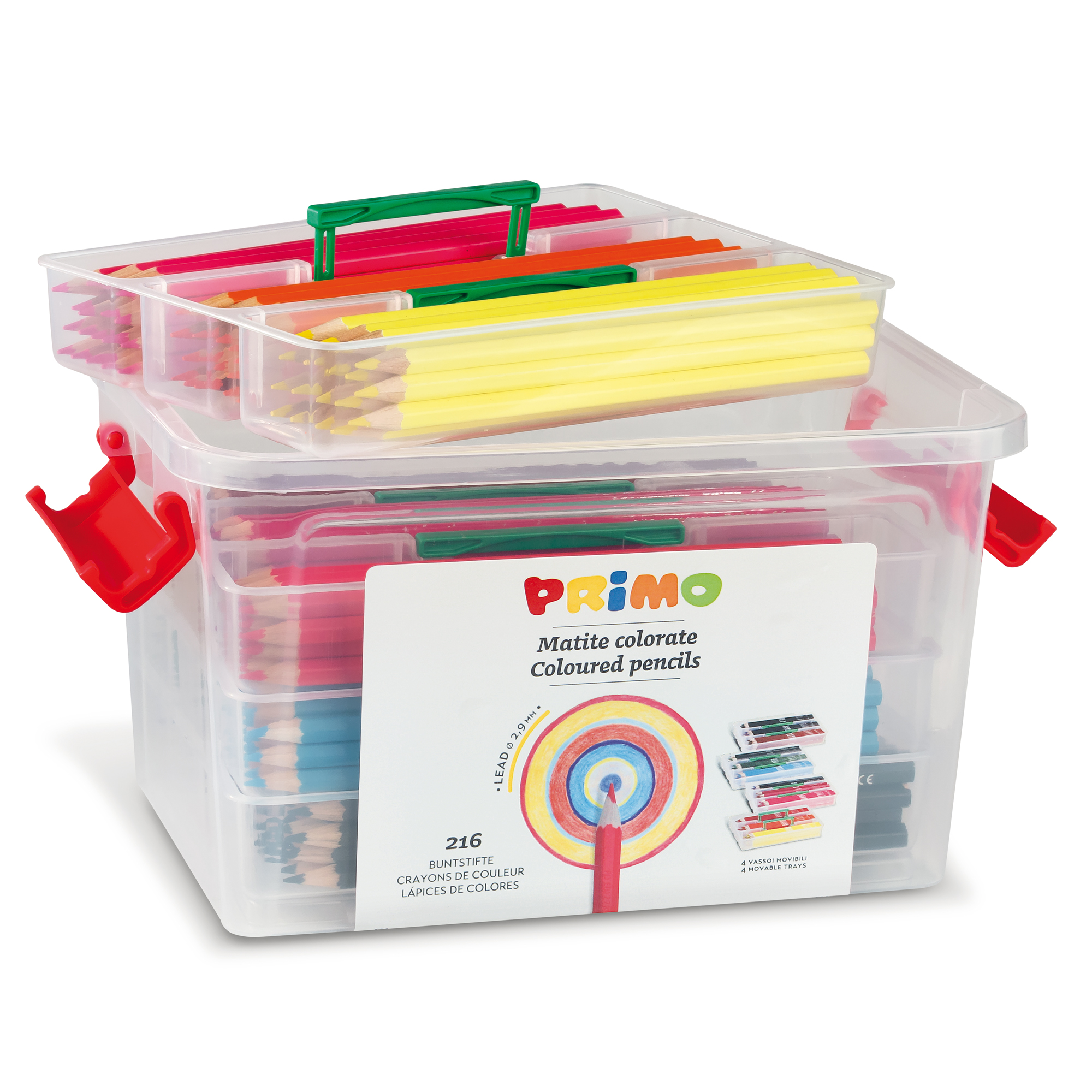PRIMO - Pastello colorato - colori brillanti assortiti - 2.9 mm (pacchetto di 216)