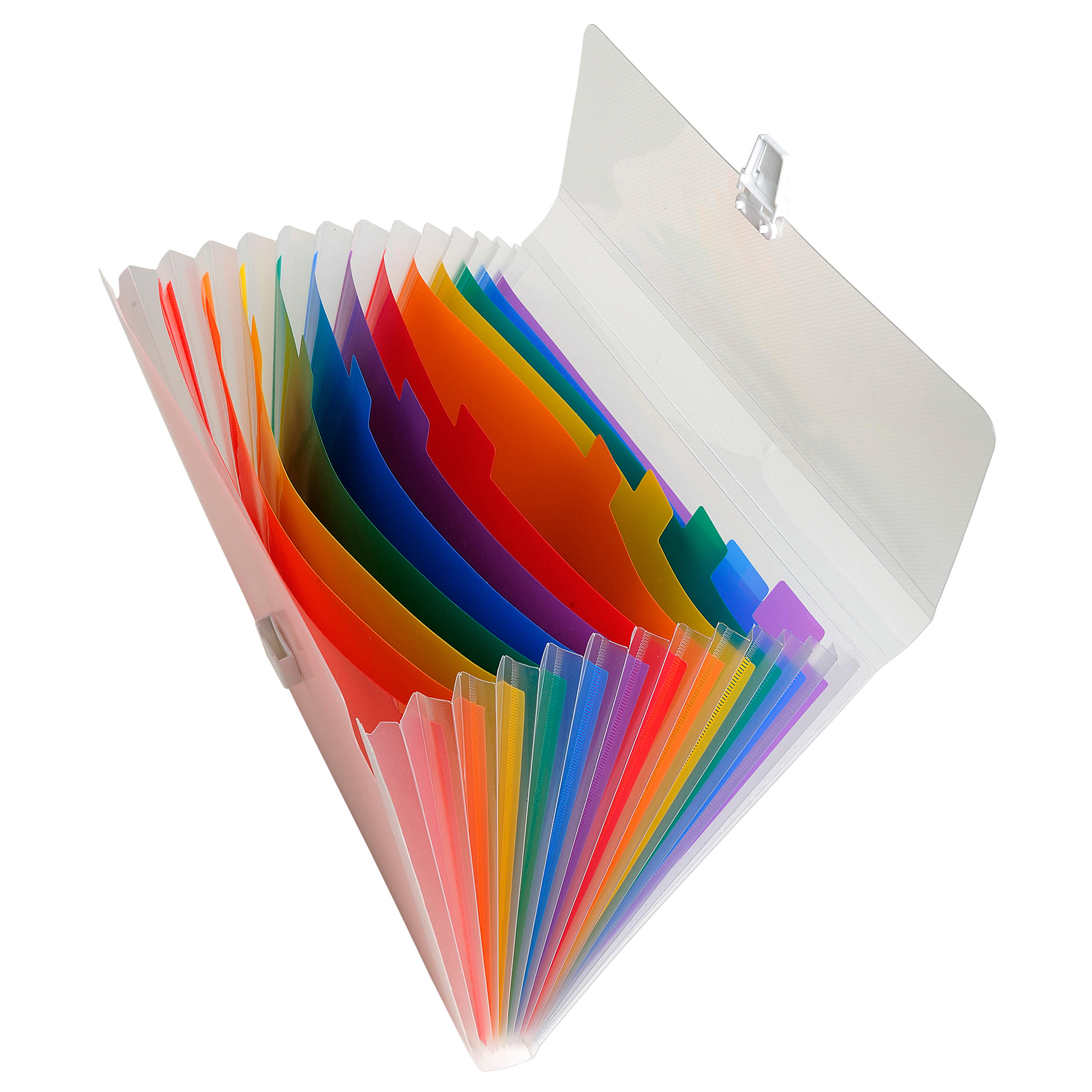 Exacompta Crystal - Fascicolo espandibile - 13 compartimenti - per 240 x 320 mm - con schede - bianco trasparente