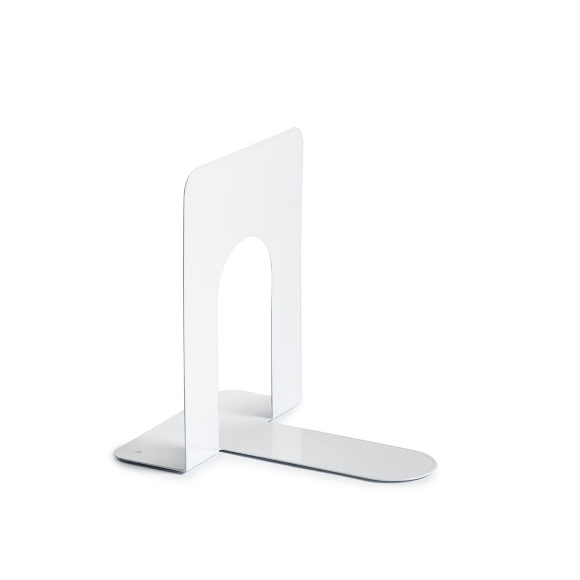 Plastidea - Fermalibro - 2 pezzi - 12.7 x 16.5 x 16.5 cm - metallo verniciato - bianco