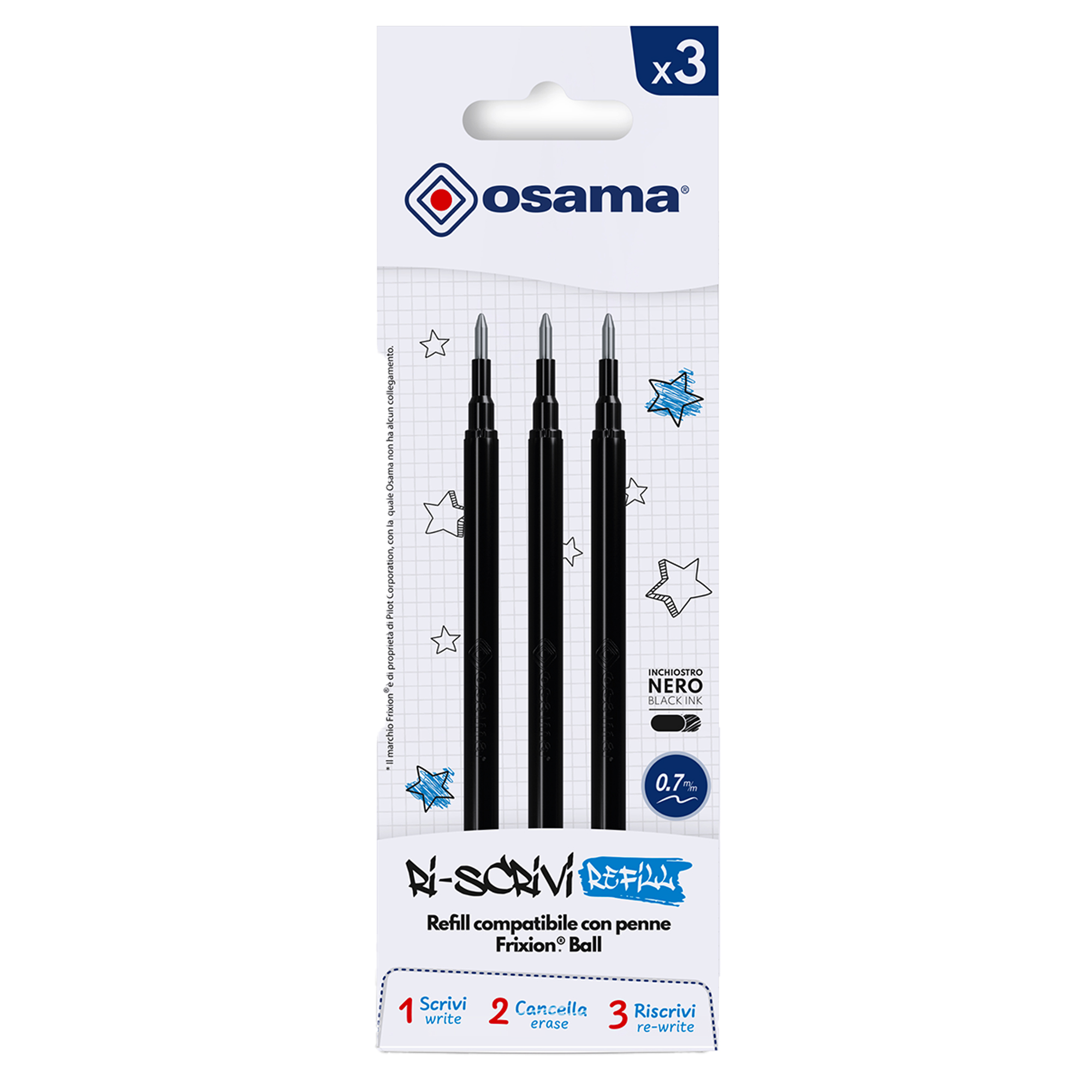 Refill per penne gel cancellabili - punta 0,7 …