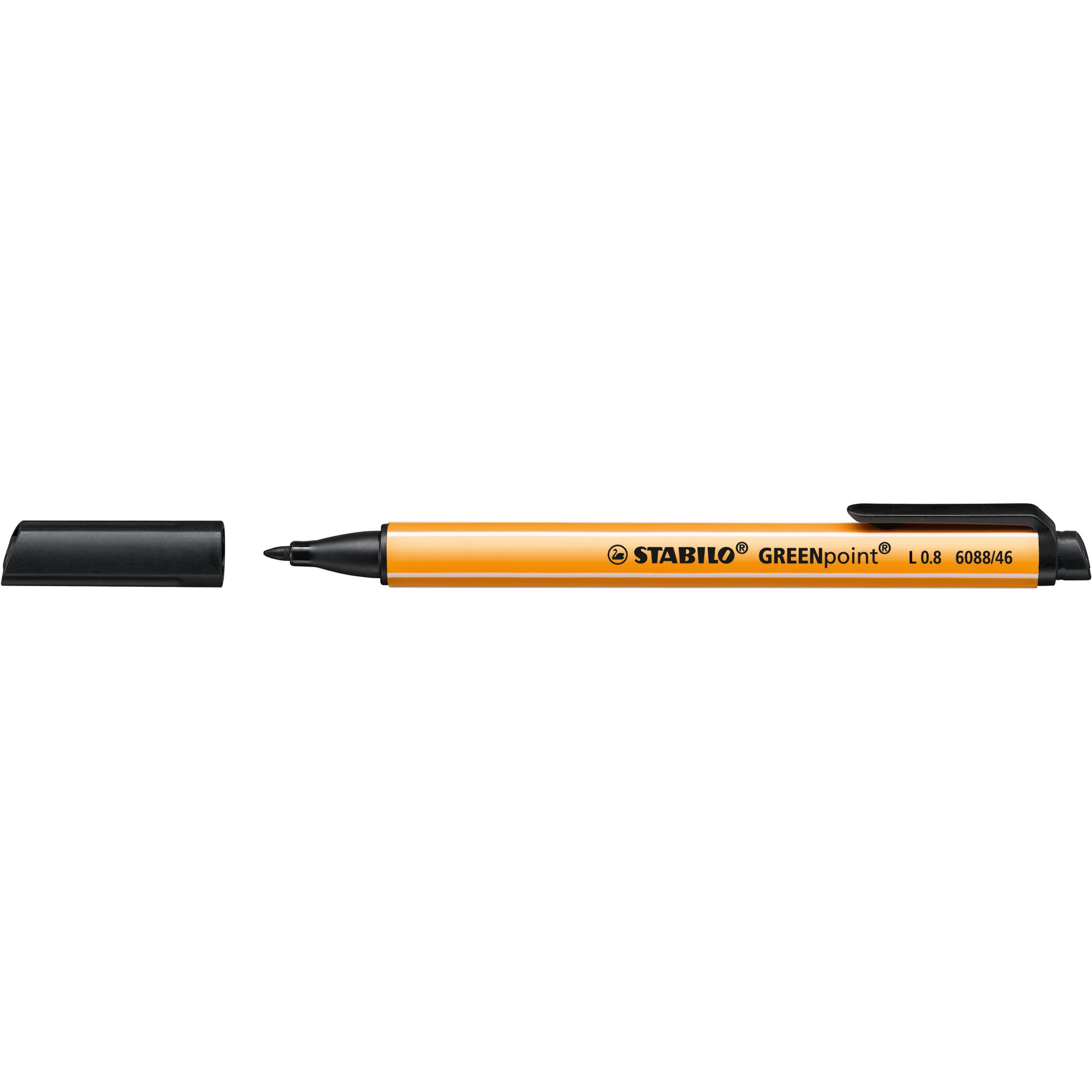 STABILO GREENpoint - Penna punta in fibra - nero - 0.8 mm - larga