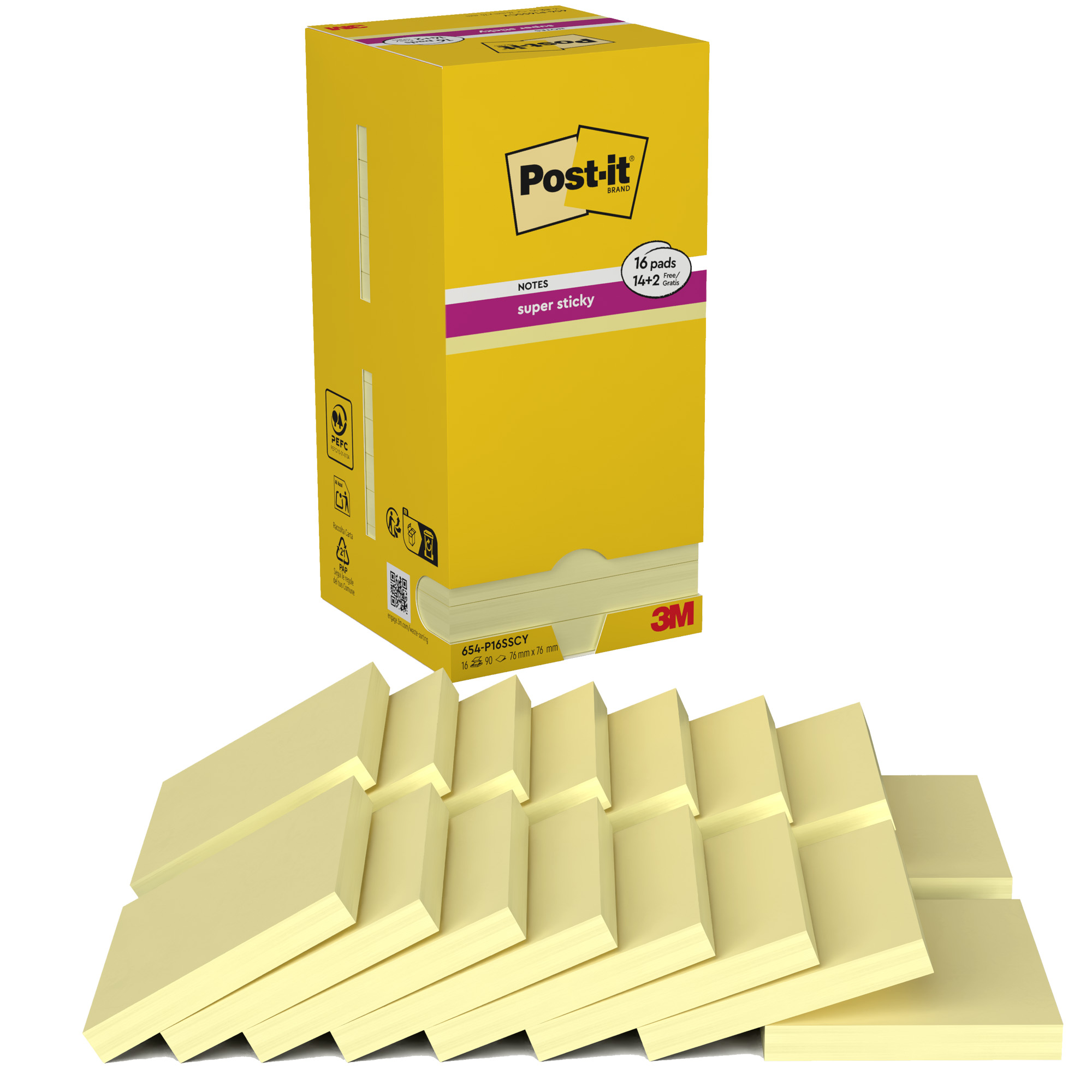Blocco foglietti Post-it Super Sticky - 654-SSCY-VP16-EU - …