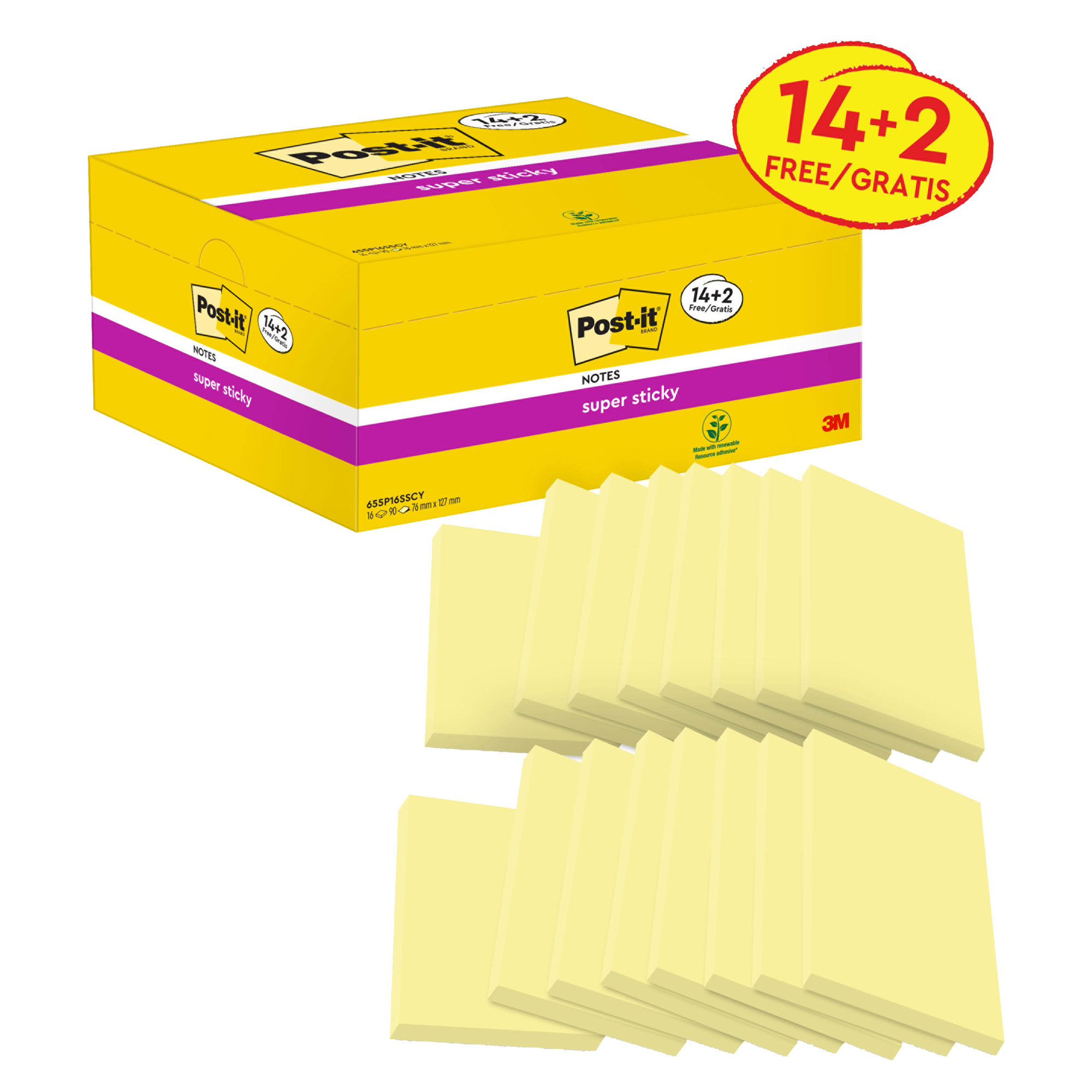 Blocco foglietti Post-it Super Sticky - 655-SSCY-VP16-EU - …