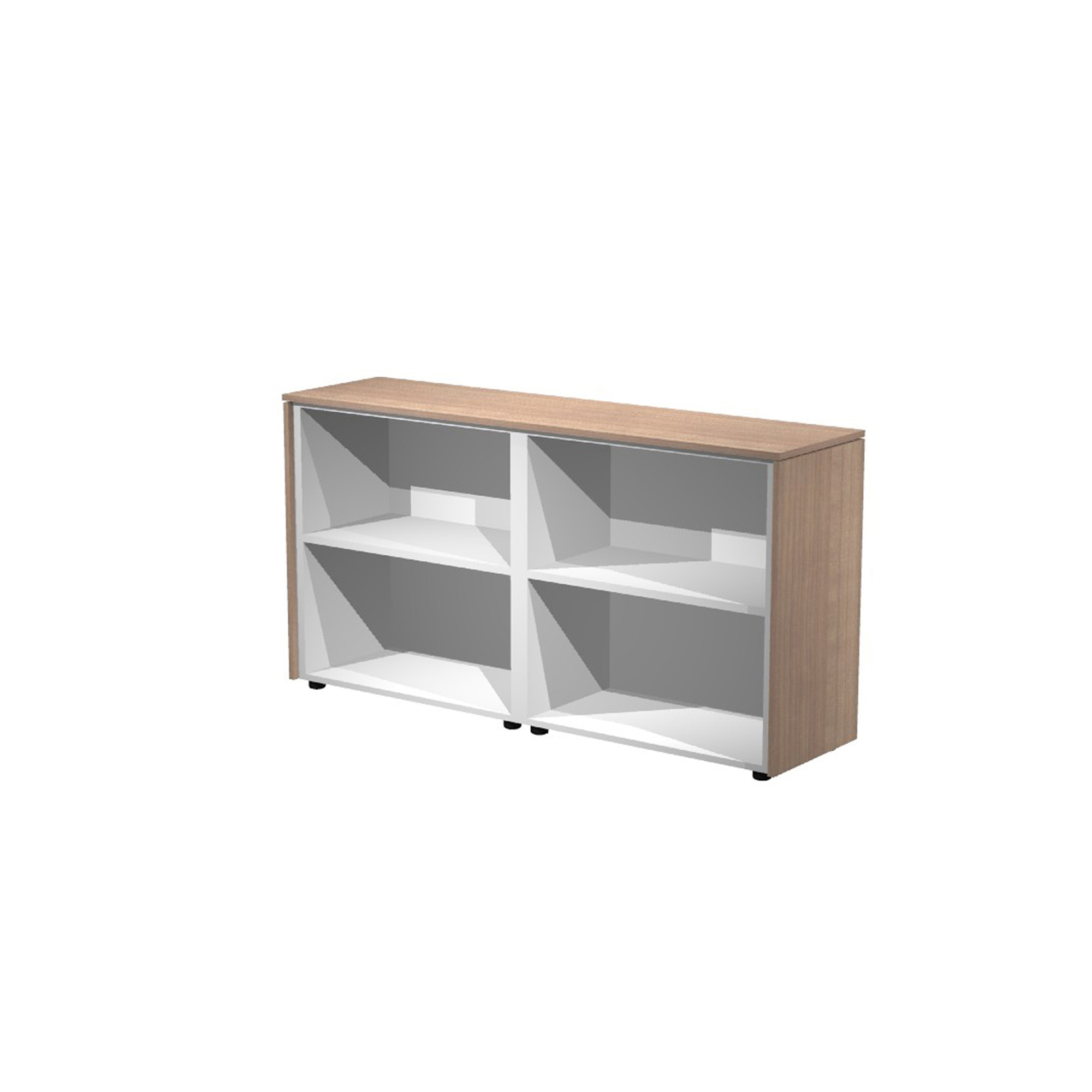 Coppia Prestige - mobili bassi a giorno - 162,8 x 43 x 81,4 cm - ciliegio arabis