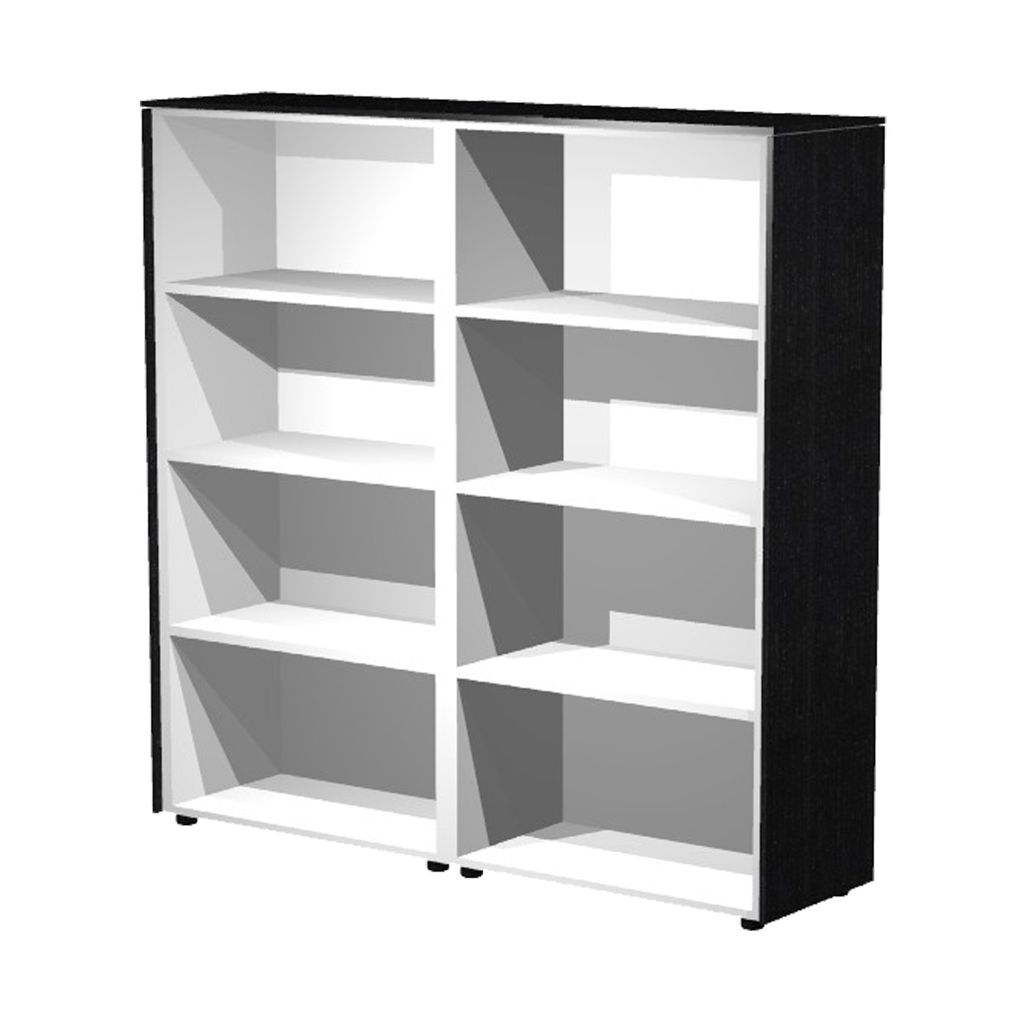Coppia Prestige - mobili medio alti a giorno - 162,8 x 43 x 158,2 cm - nero venato