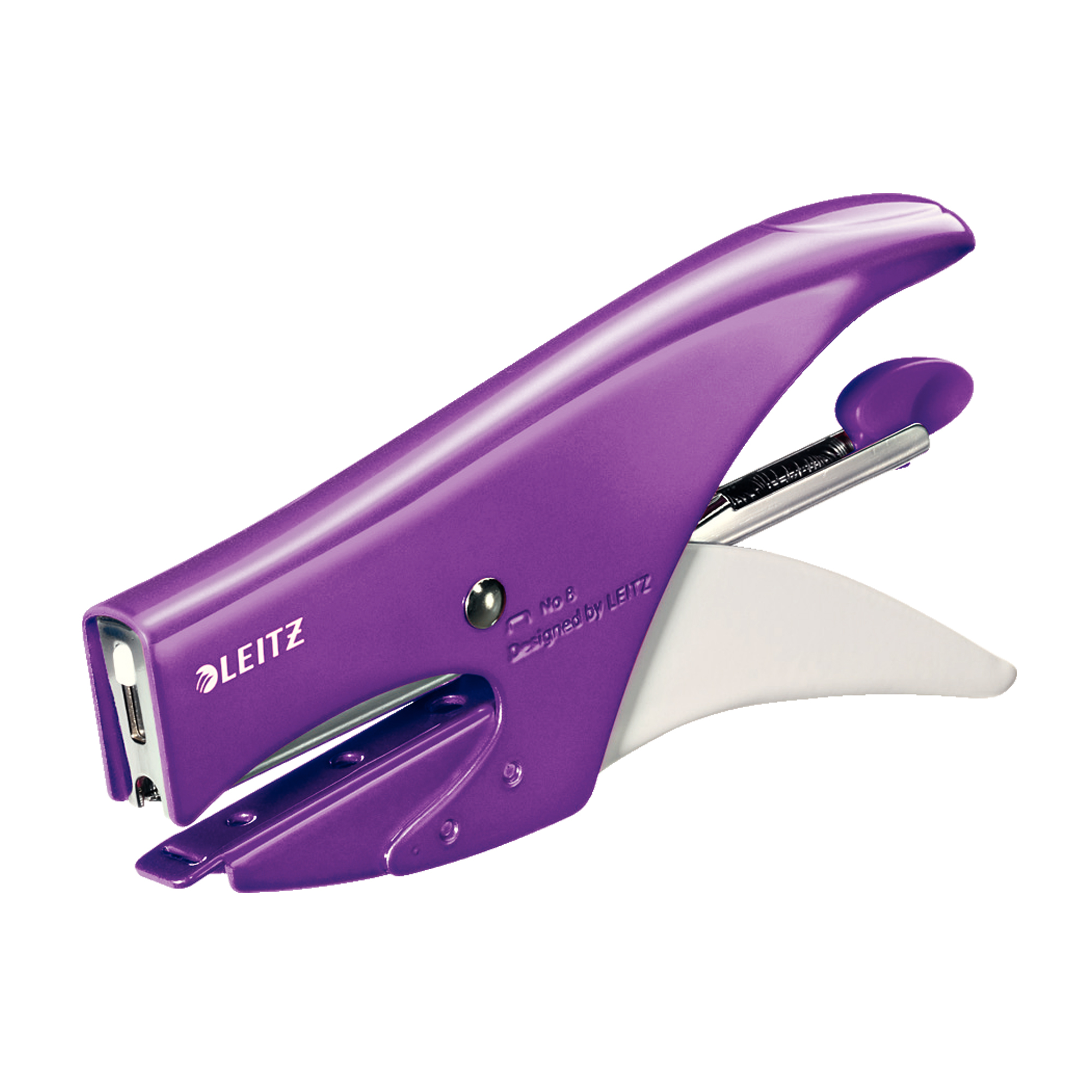 Leitz WOW - Graffatrice - 15 fogli / 1.5 mm - No.8, 6/4 - metallo - viola metallizzato