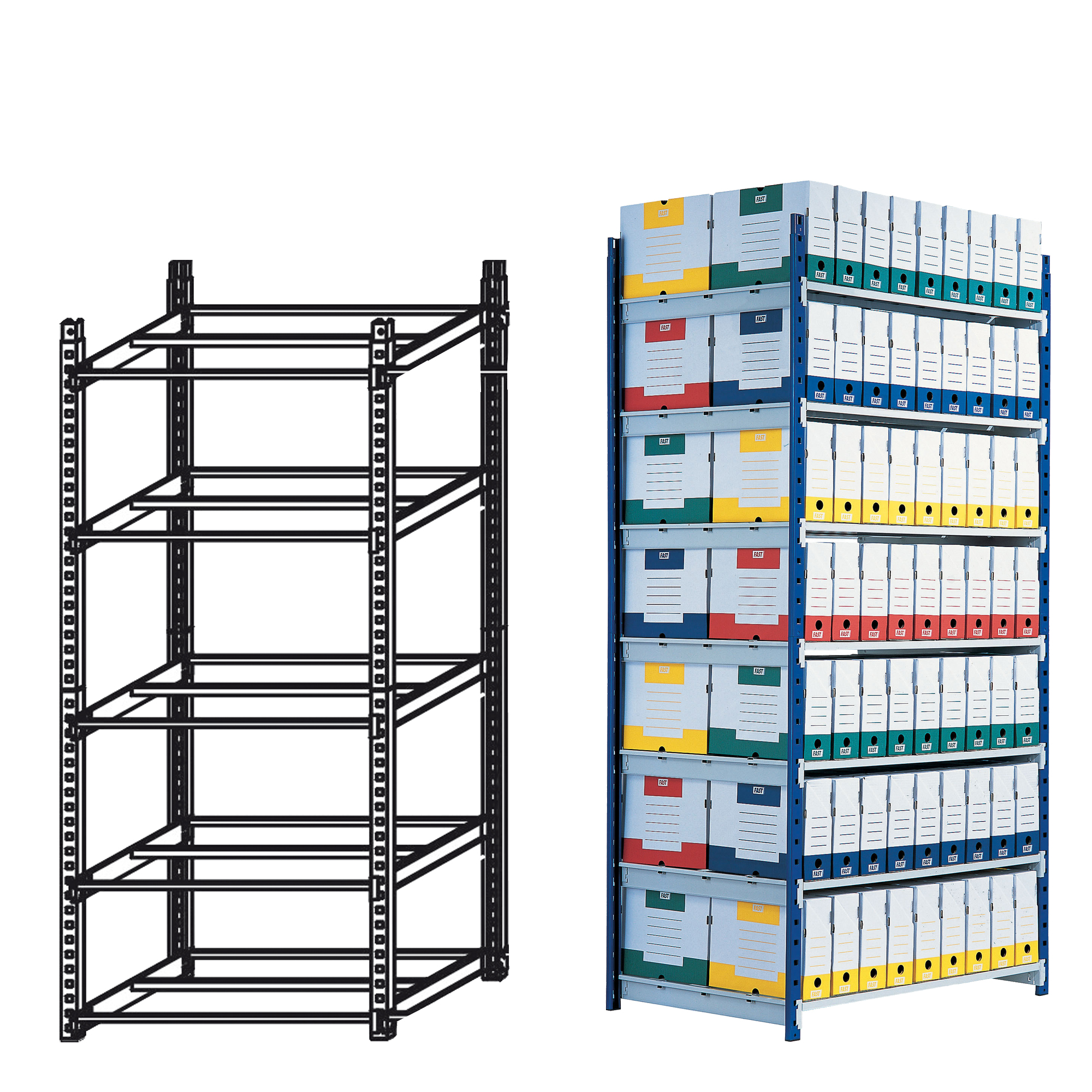Scaffale RANG'ECO - modulo base - 5 ripiani …